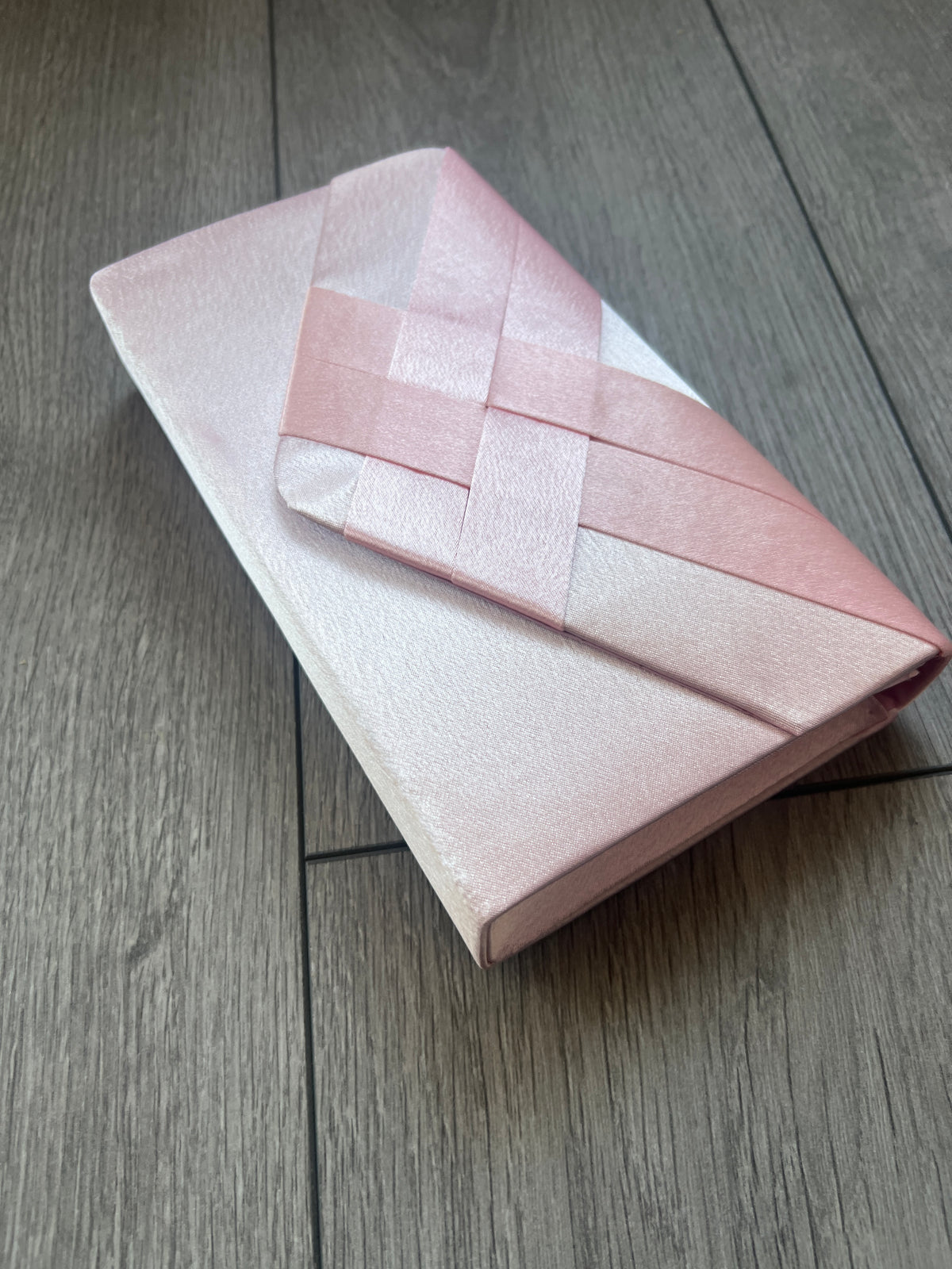 Baby Pink Satin Pleated Envelope Clutch Bag-Fascinators Direct