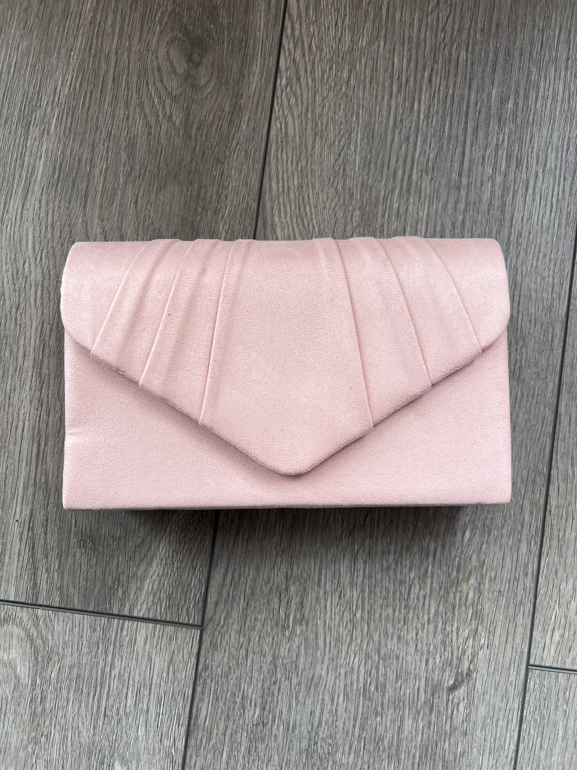Baby Pink Velvet Envelope Clutch Bag-Fascinators Direct