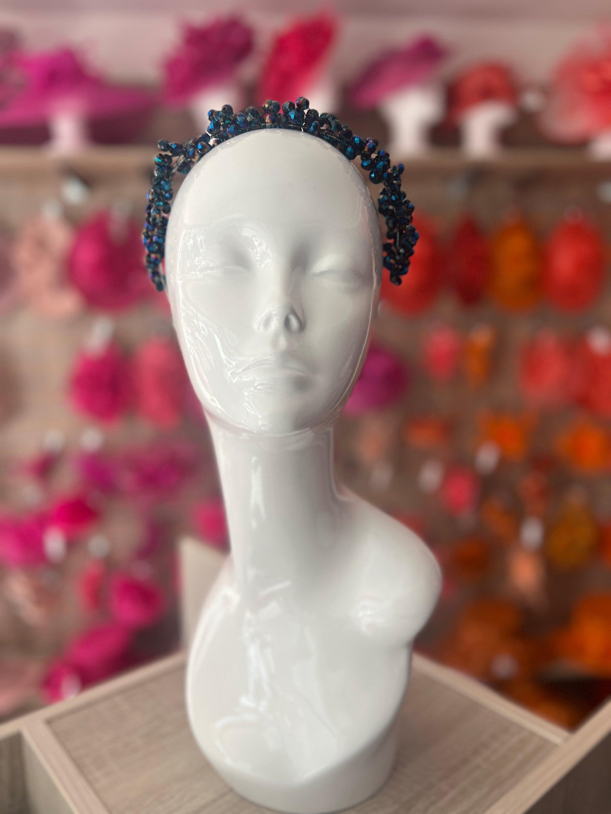 Black AB Crystal Headband Fascinator-Fascinators Direct