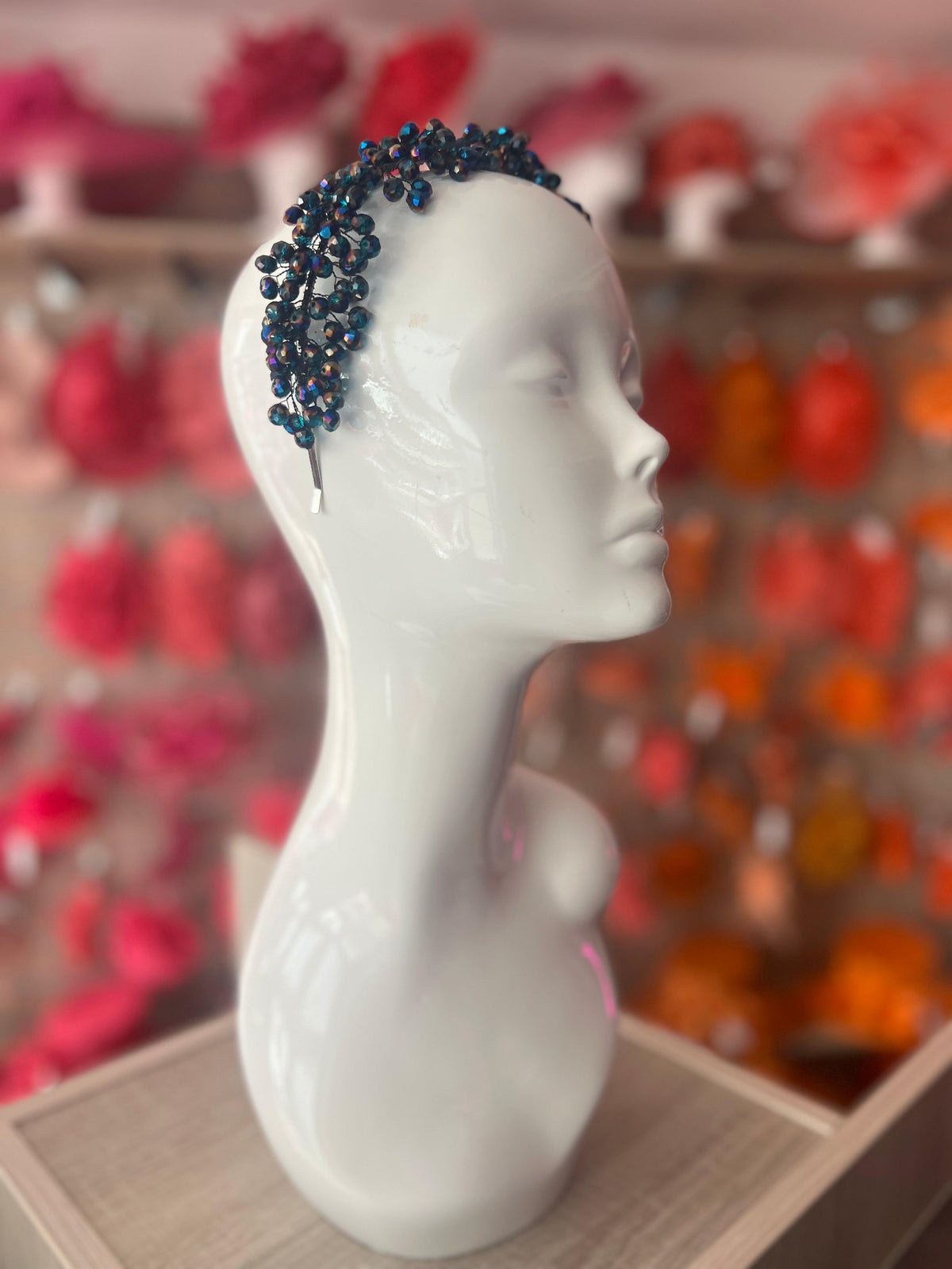 Black AB Crystal Headband Fascinator-Fascinators Direct