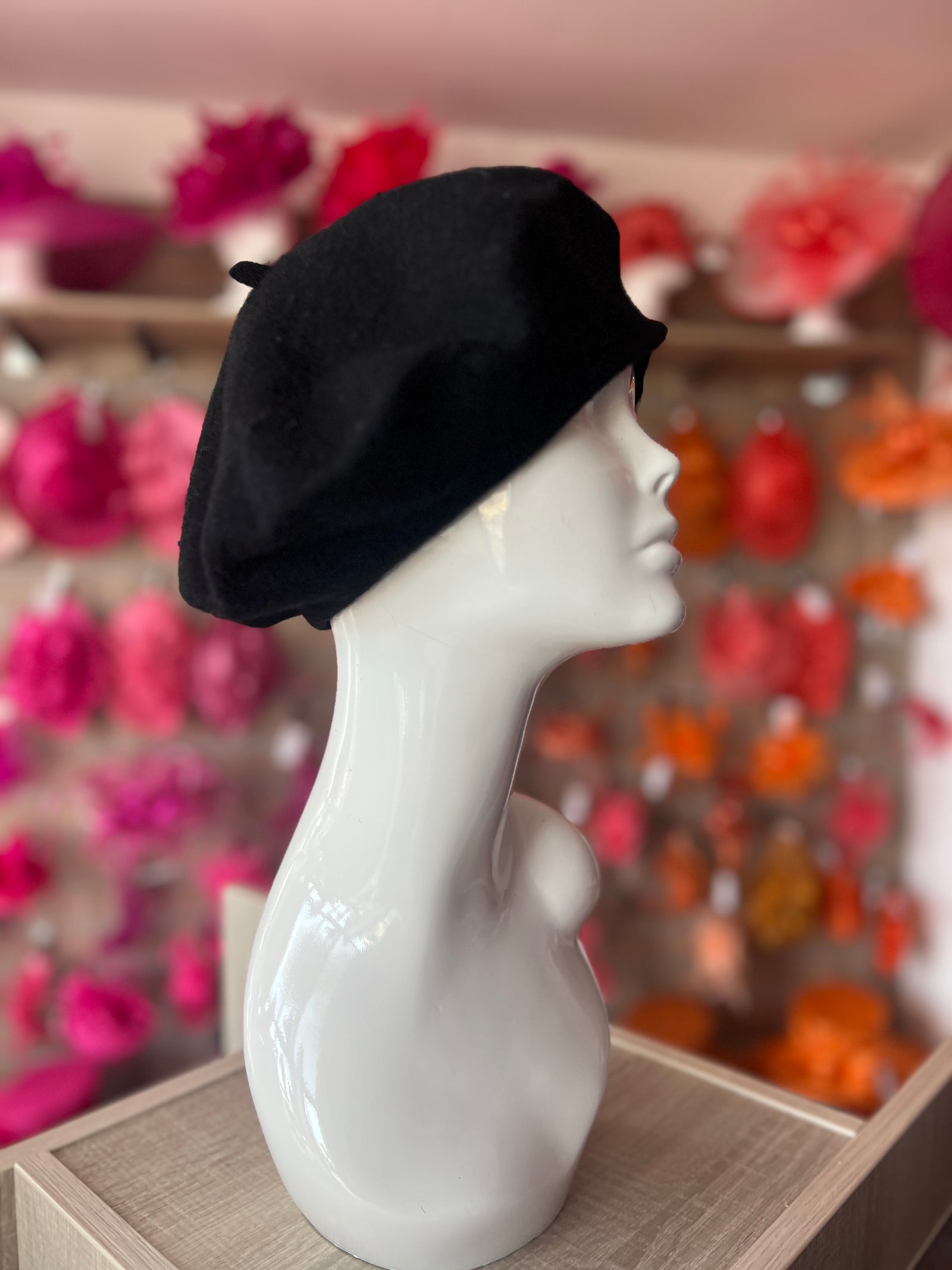 Black Beret Hat-Fascinators Direct