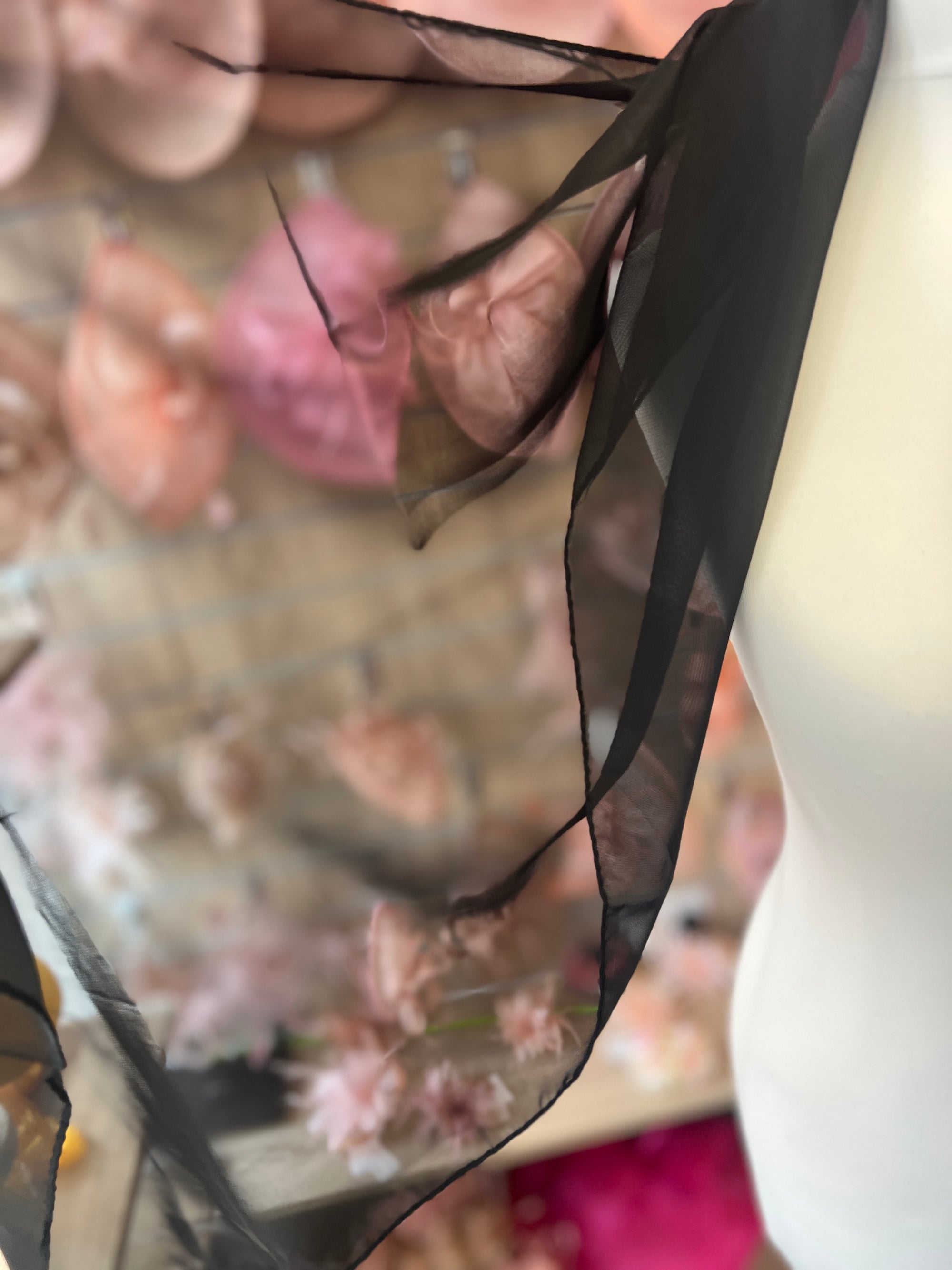 Black Chiffon Scarf-Fascinators Direct