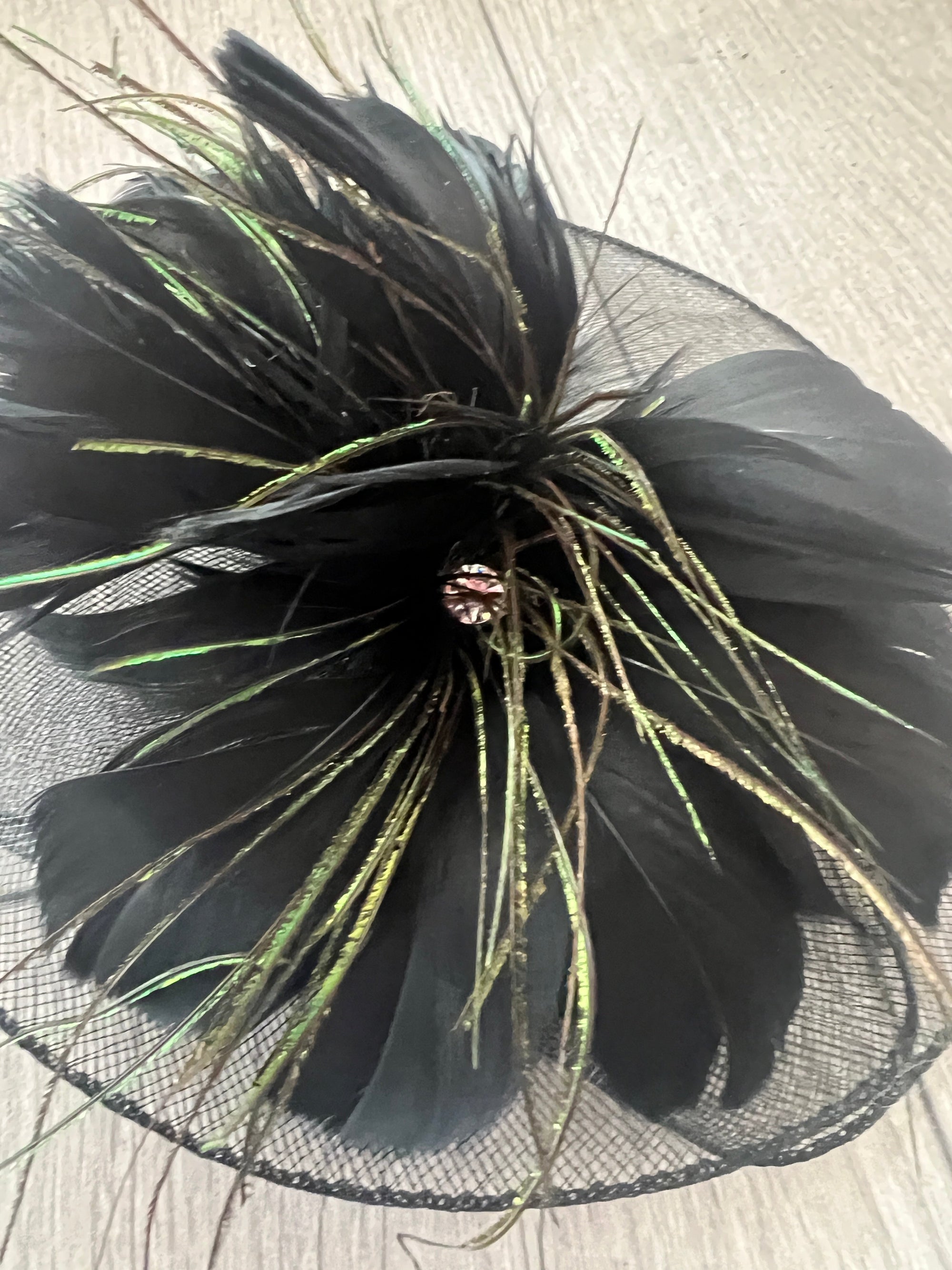 Black Crinoline Flower Fascinator-Fascinators Direct