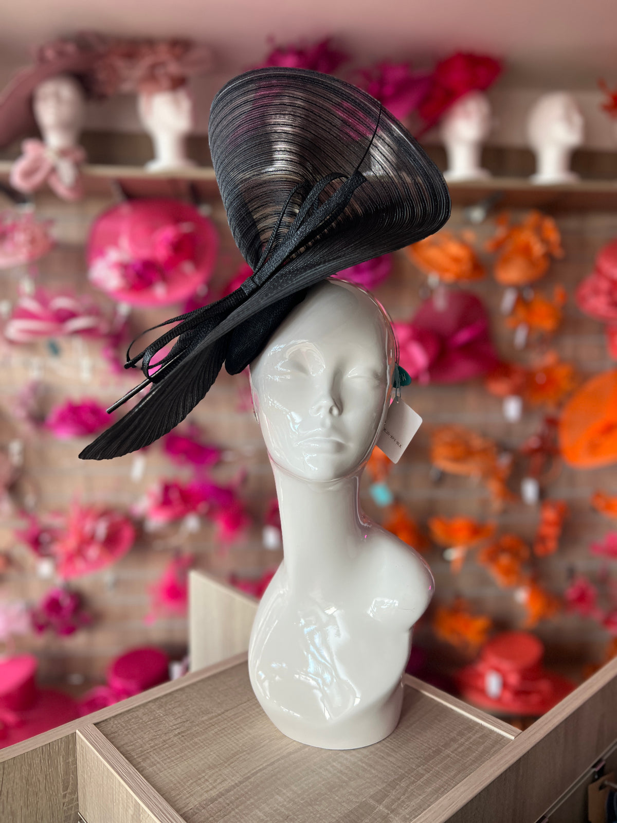 Black Crinoline Hatinator with Bow-Fascinators Direct