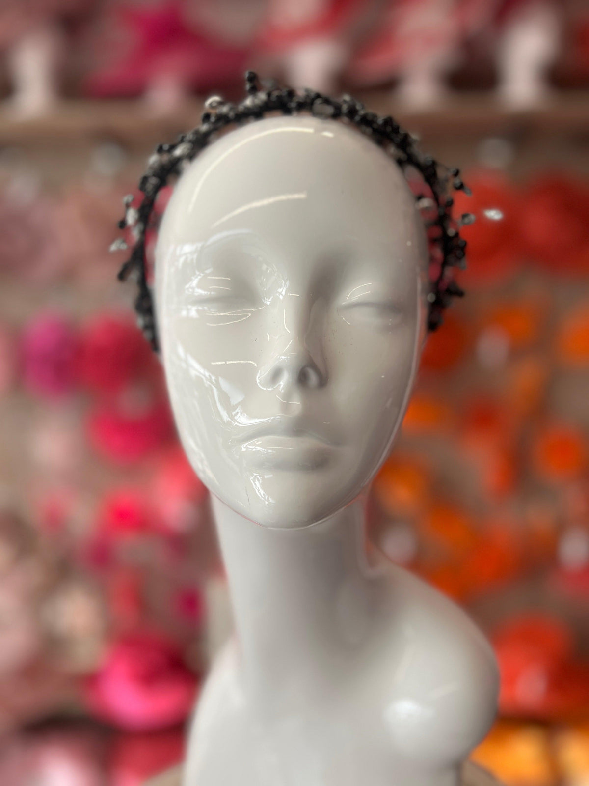Black Crystal Headband Fascinator-Fascinators Direct