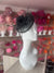 Black Disc Fascinator With Floral Design & Feathers-Fascinators Direct