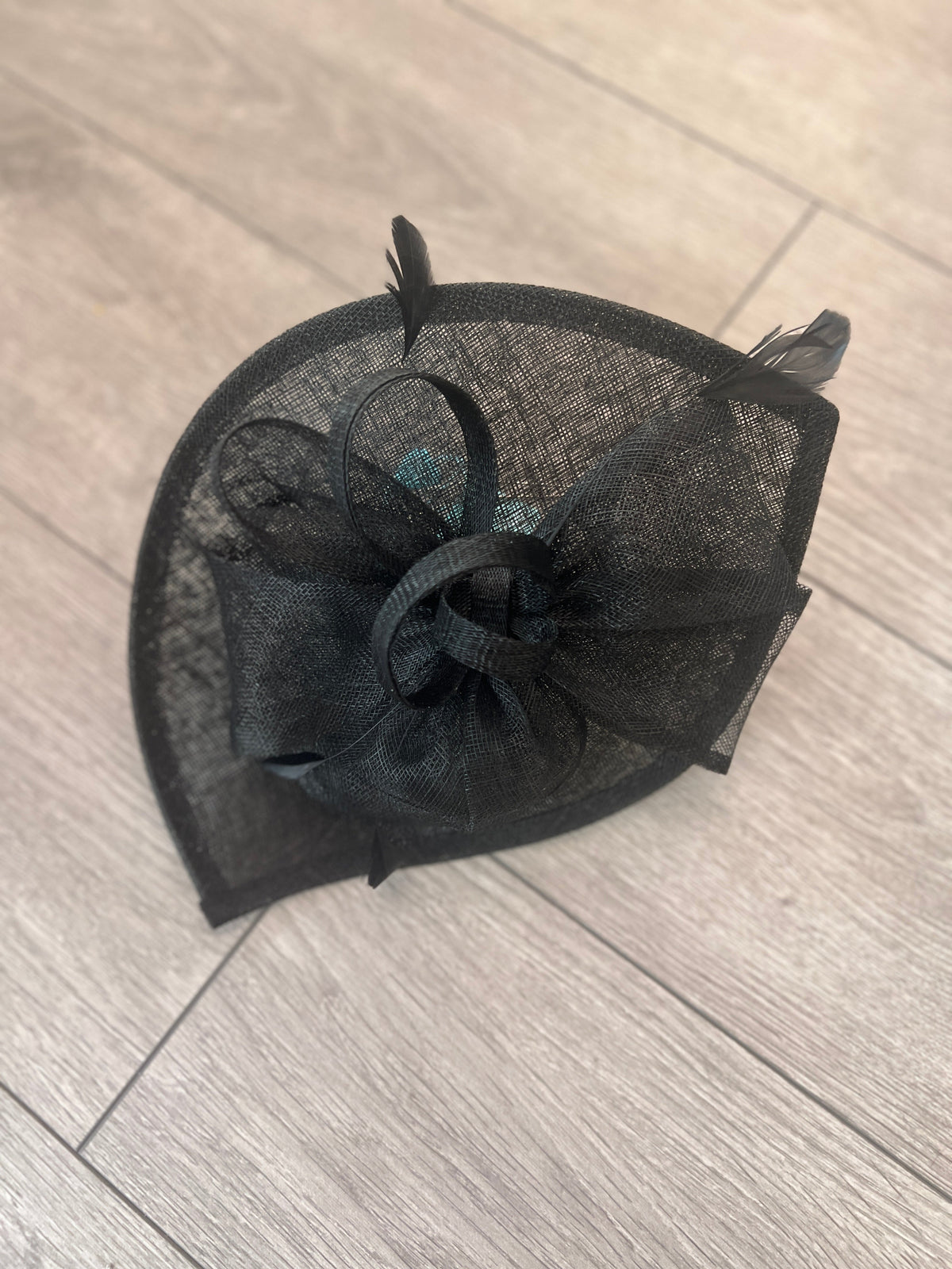 Black Disc Fascinator with Decorative Bow-Fascinators Direct
