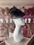 Black Disc Fascinator with Fabric Rose & Netting-Fascinators Direct