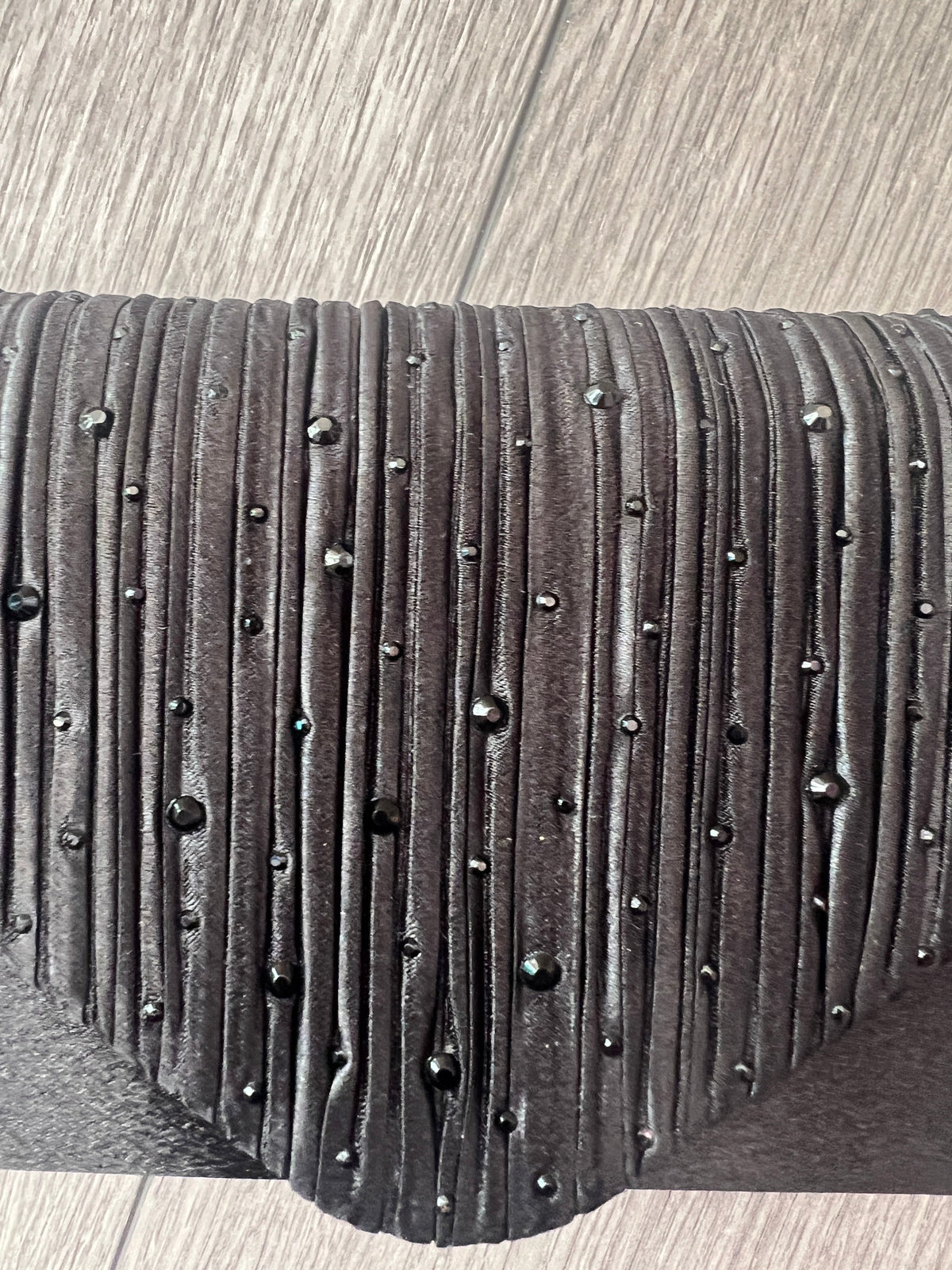 Black Envelope Clutch Bag with Crystal Rhinestones-Fascinators Direct