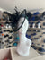 Black Fascinator with Ruched Sinamay & Loops-Fascinators Direct