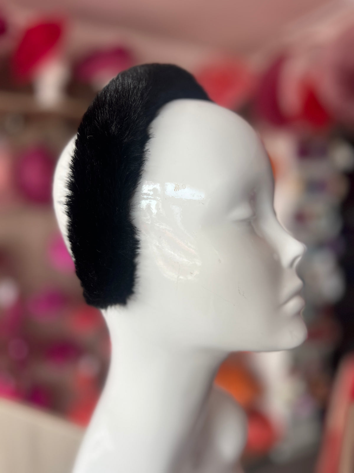 Black Faux Fur Alice Band-Fascinators Direct