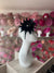 Black Flower Fascinator with Black Feathers-Fascinators Direct