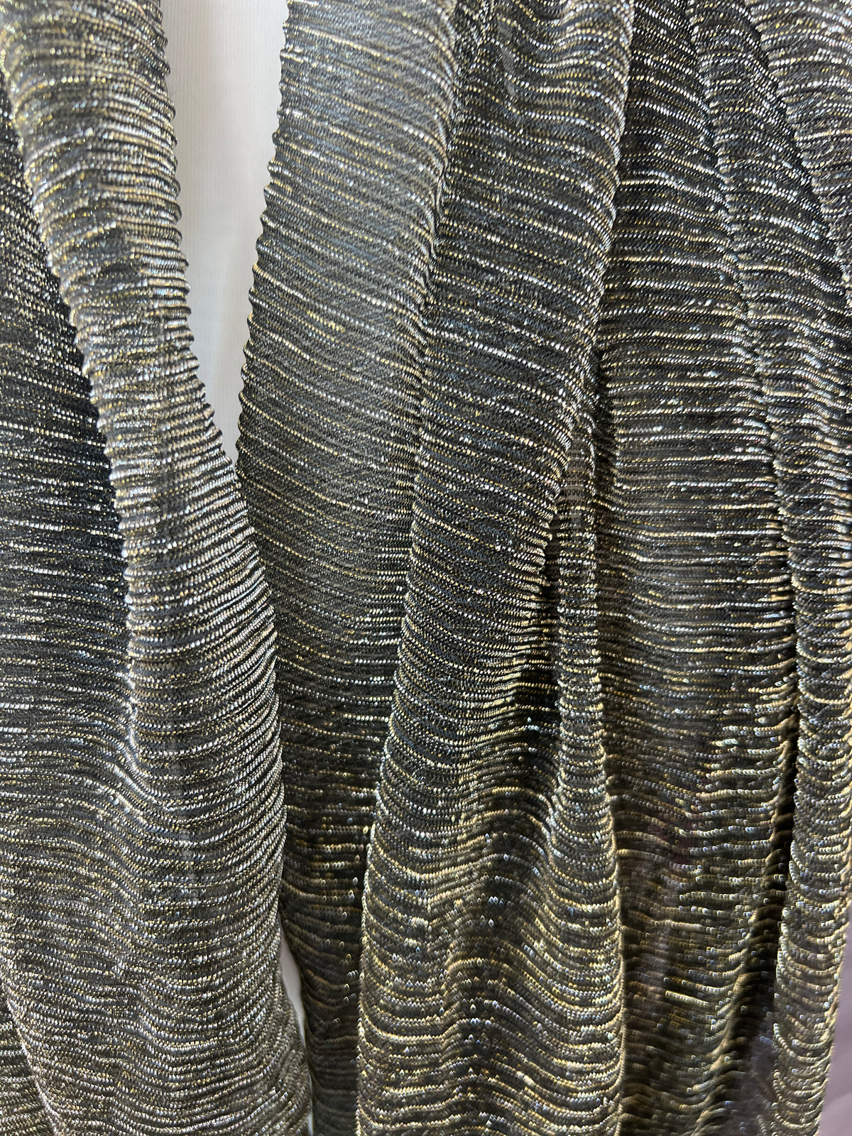 Black &amp; Gold Crinkle Shimmery Scarf-Fascinators Direct