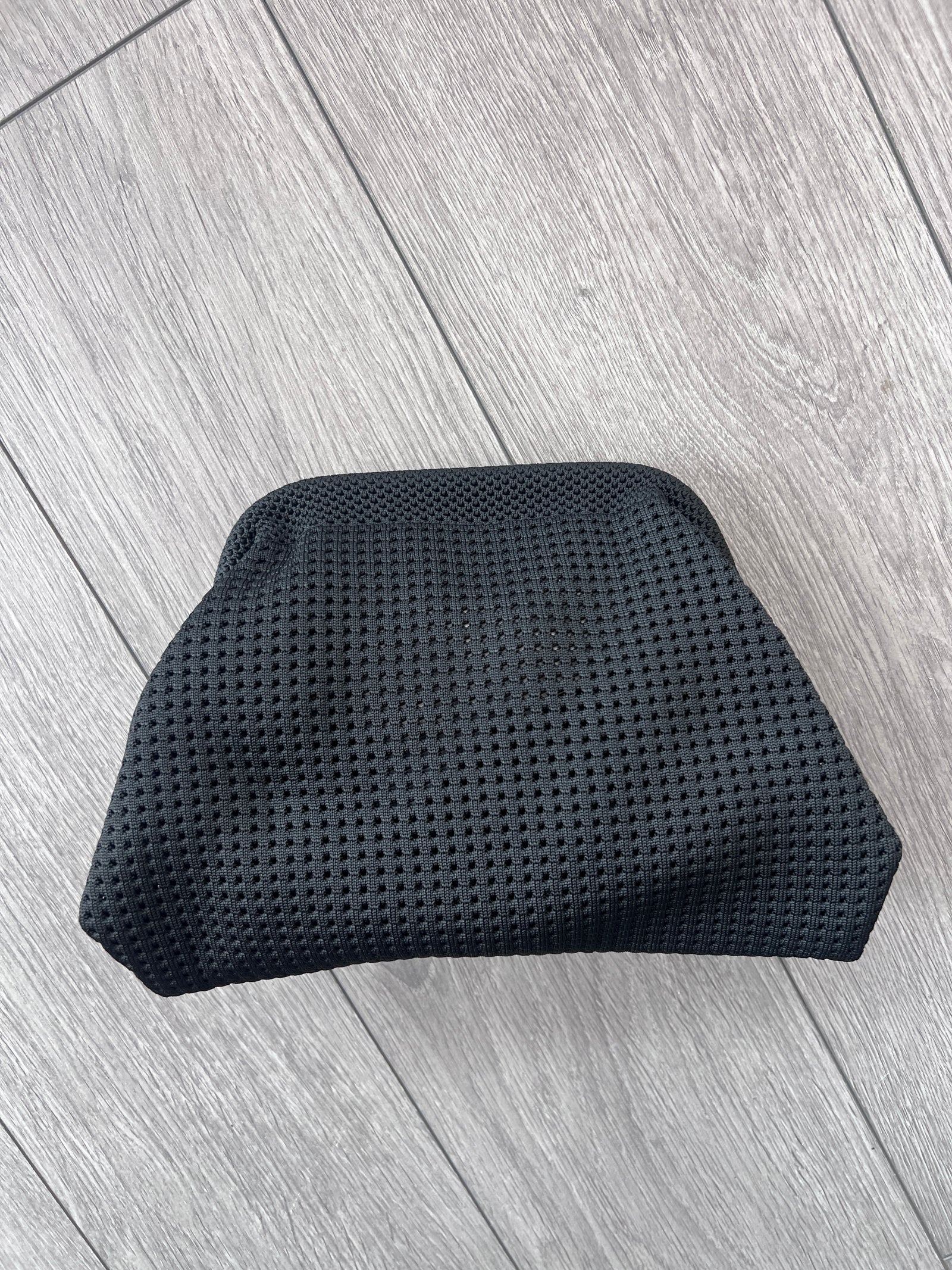 Black Hand Crochet Clutch Bag-Fascinators Direct