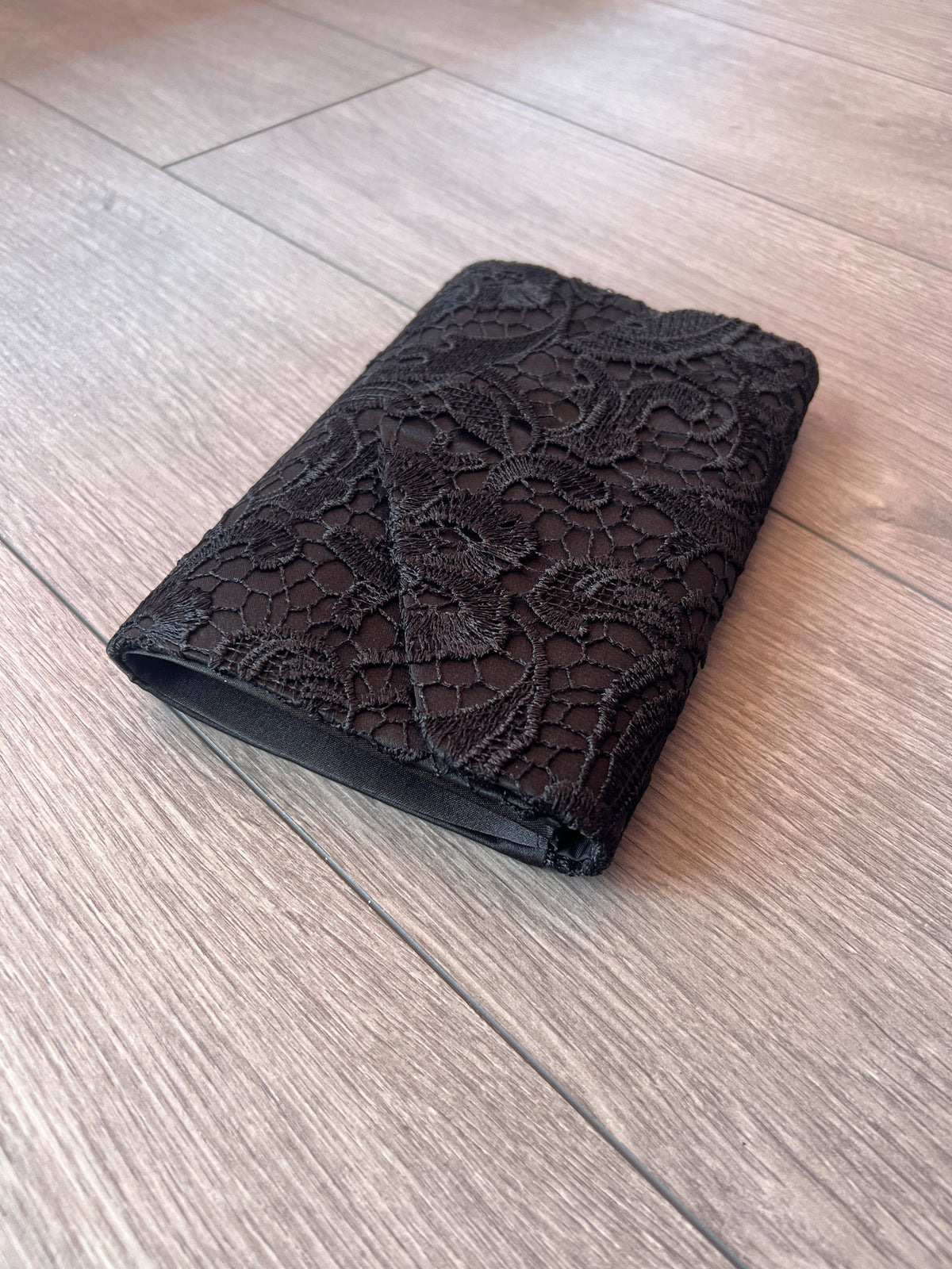 Black Lace Envelope Clutch Bag-Fascinators Direct