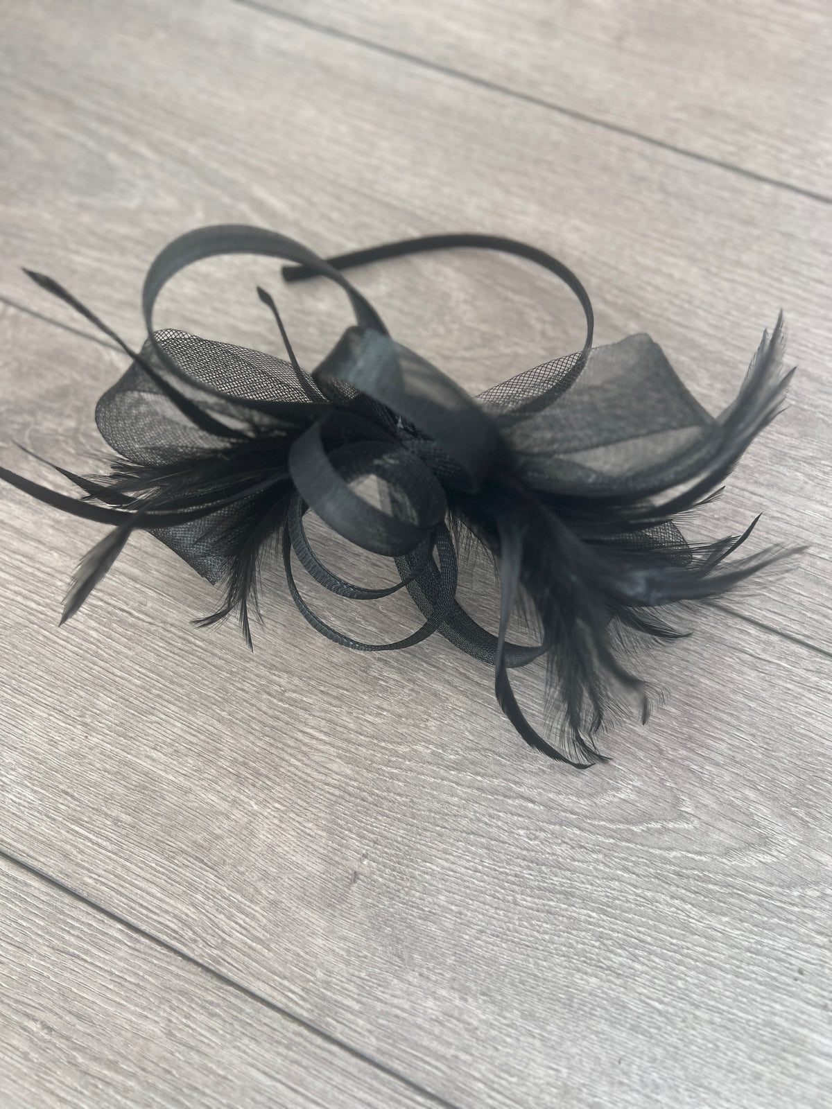 Black Loop Bow Fascinator With Feathers-Fascinators Direct