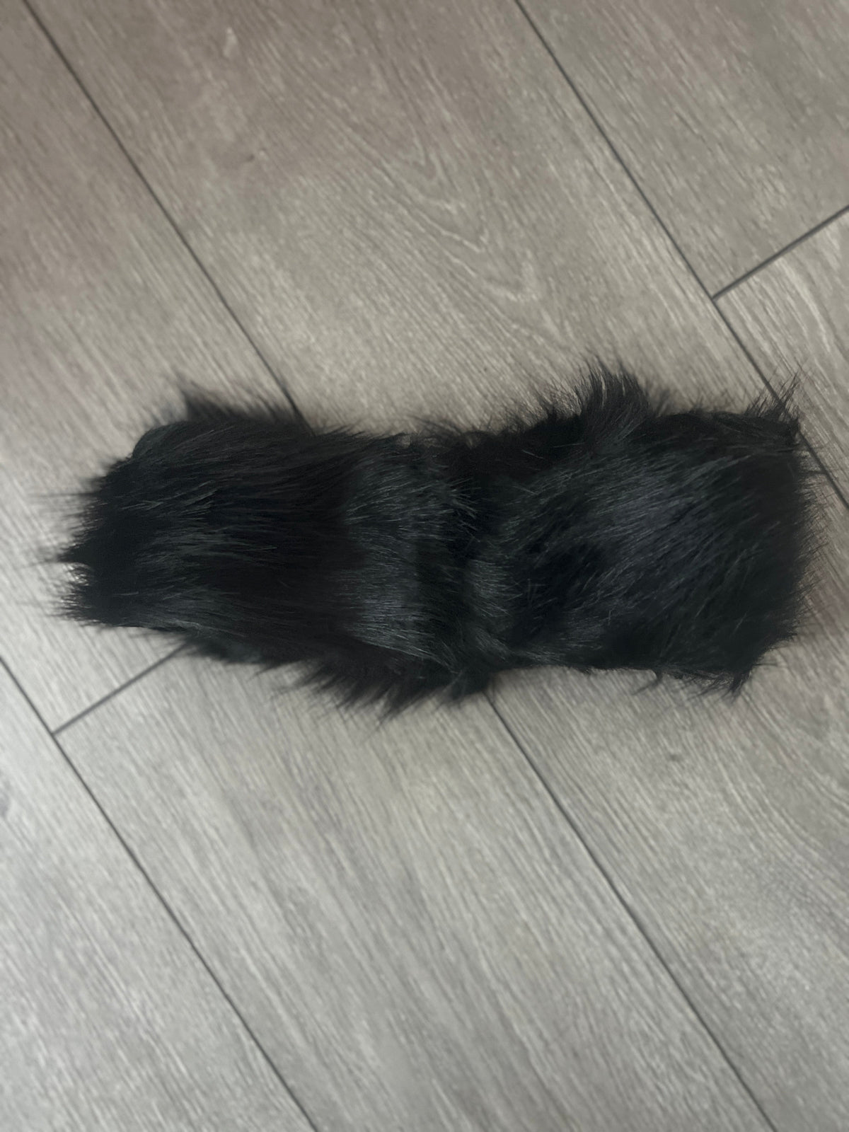Black Luxury Fur Headband-Fascinators Direct