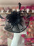 Black Oval Base Fascinator With Feather Flower-Fascinators Direct