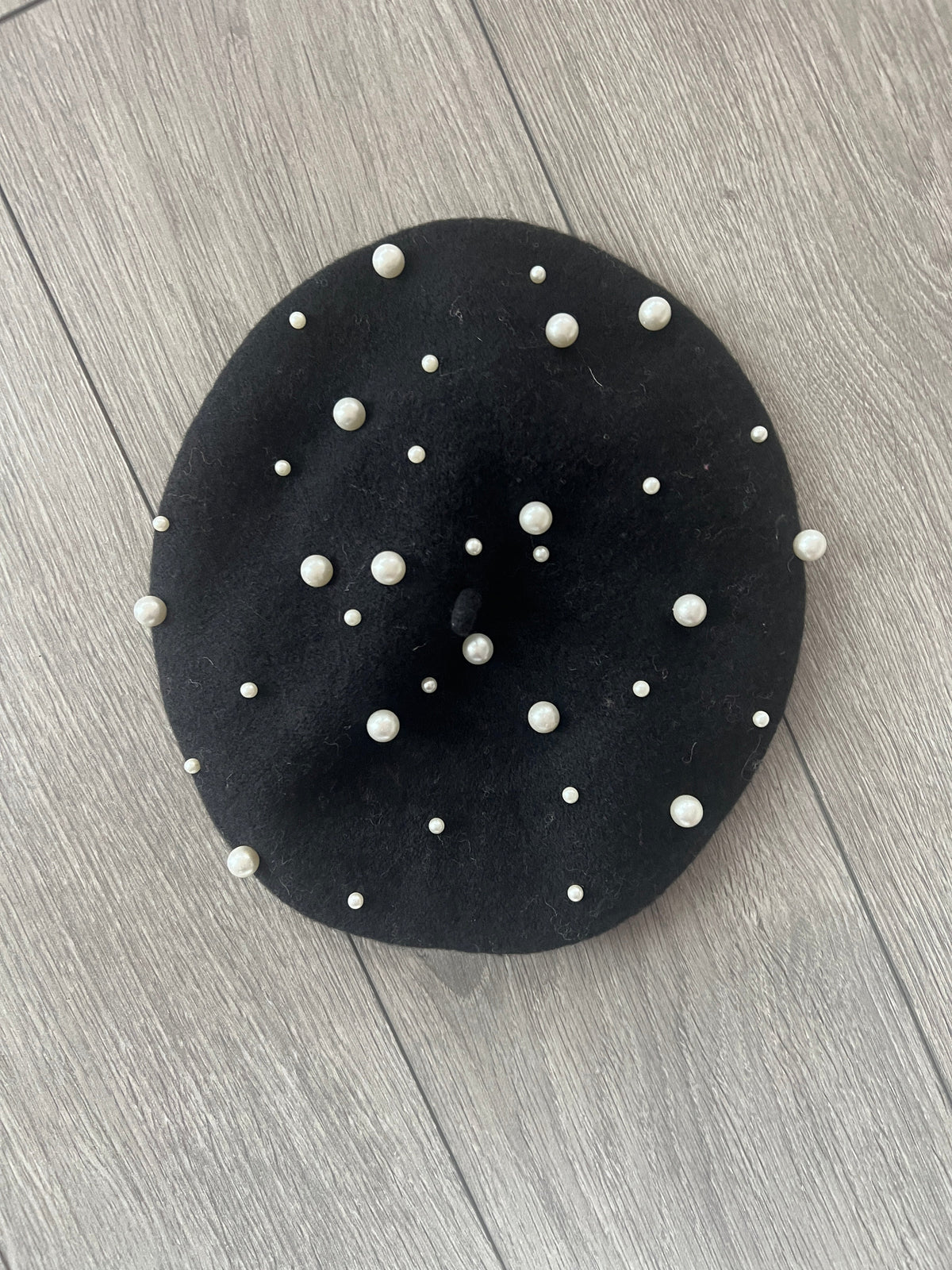 Black Pearl Embellished Beret Hat-Fascinators Direct