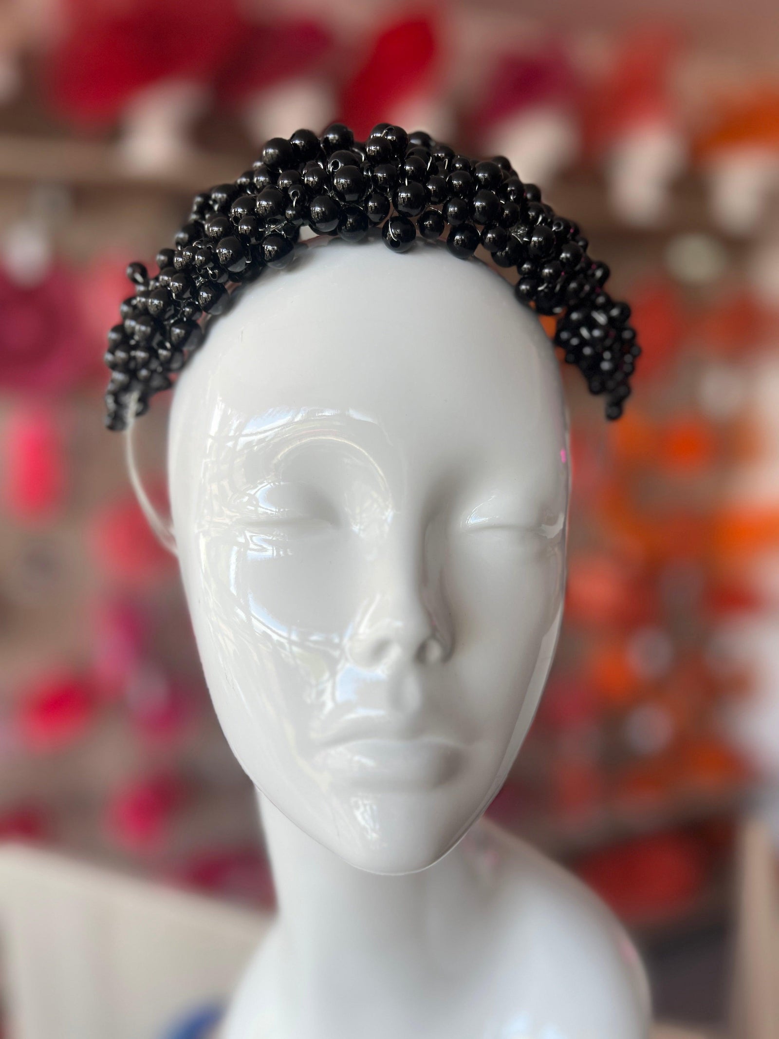 Black Pearl Headband Fascinator-Fascinators Direct