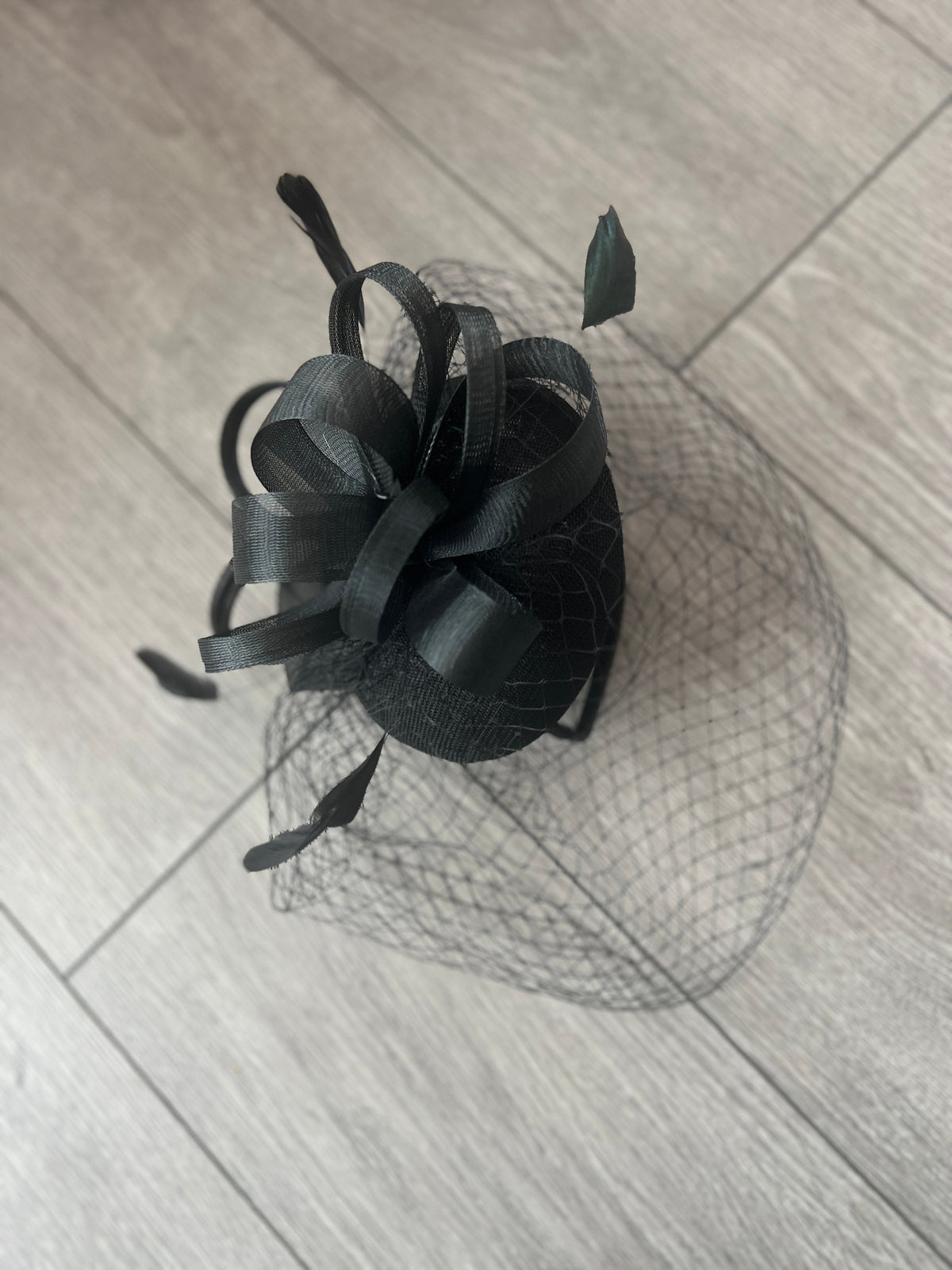 Black Pillbox Fascinator With Birdcage Veil-Fascinators Direct