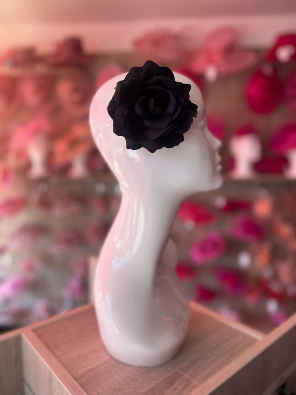 Black Rose Hair Clip Black Flower Hair Clip Wedding Hair Flowers