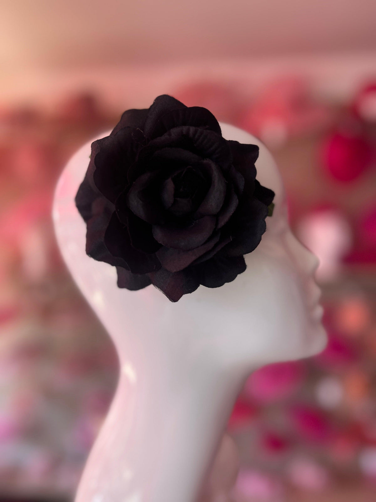 Black Rose Hair Clip-Fascinators Direct