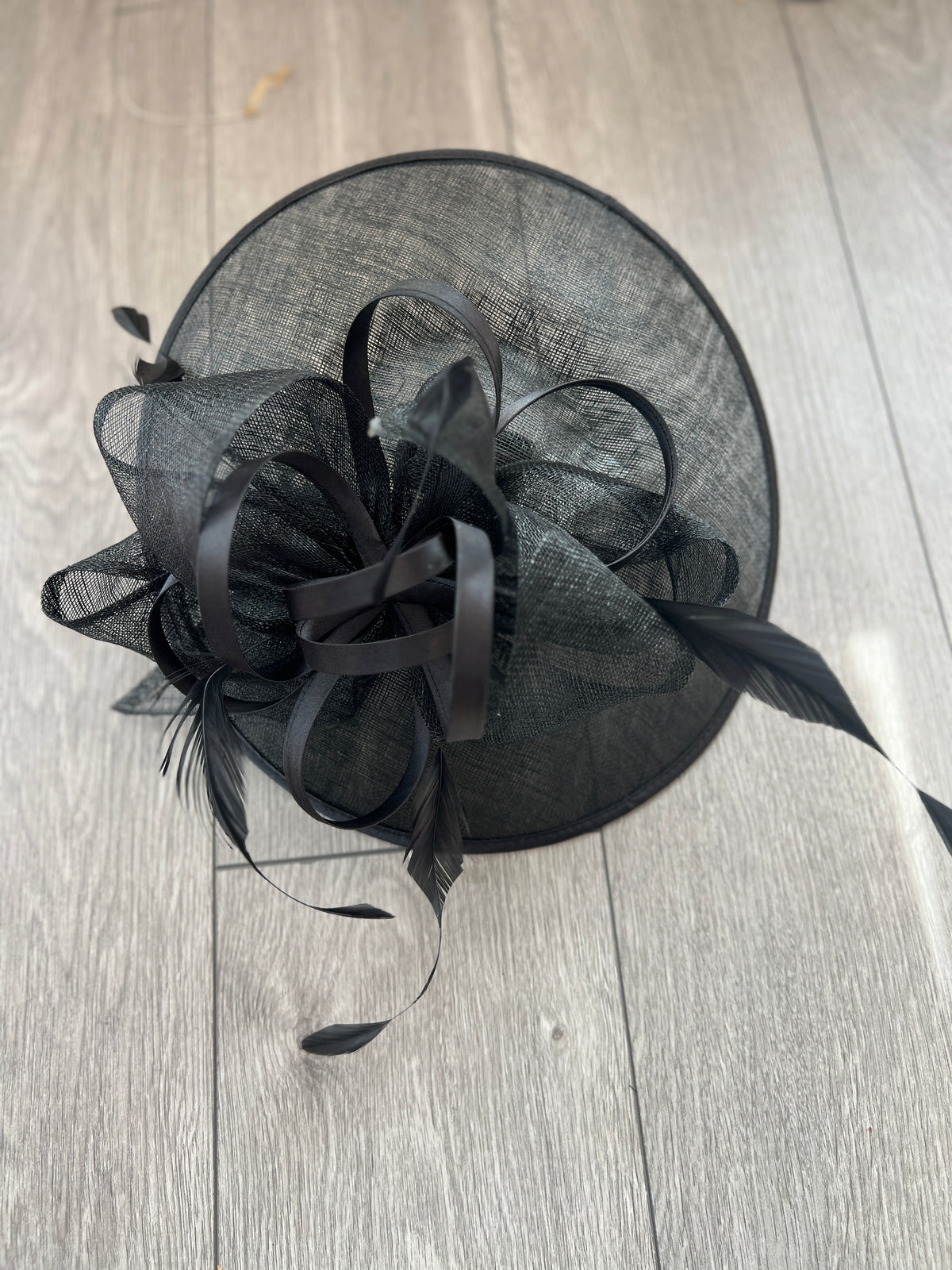 Black Saucer Hatinator With Decorative Bow-Fascinators Direct