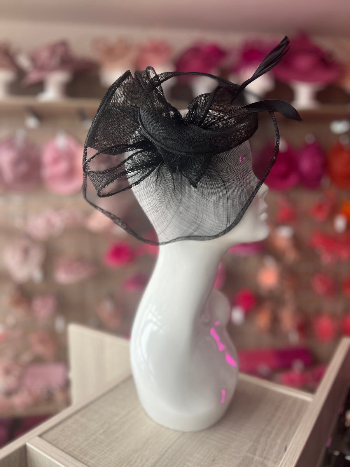 Black Trumpet Flower Fascinator-Fascinators Direct