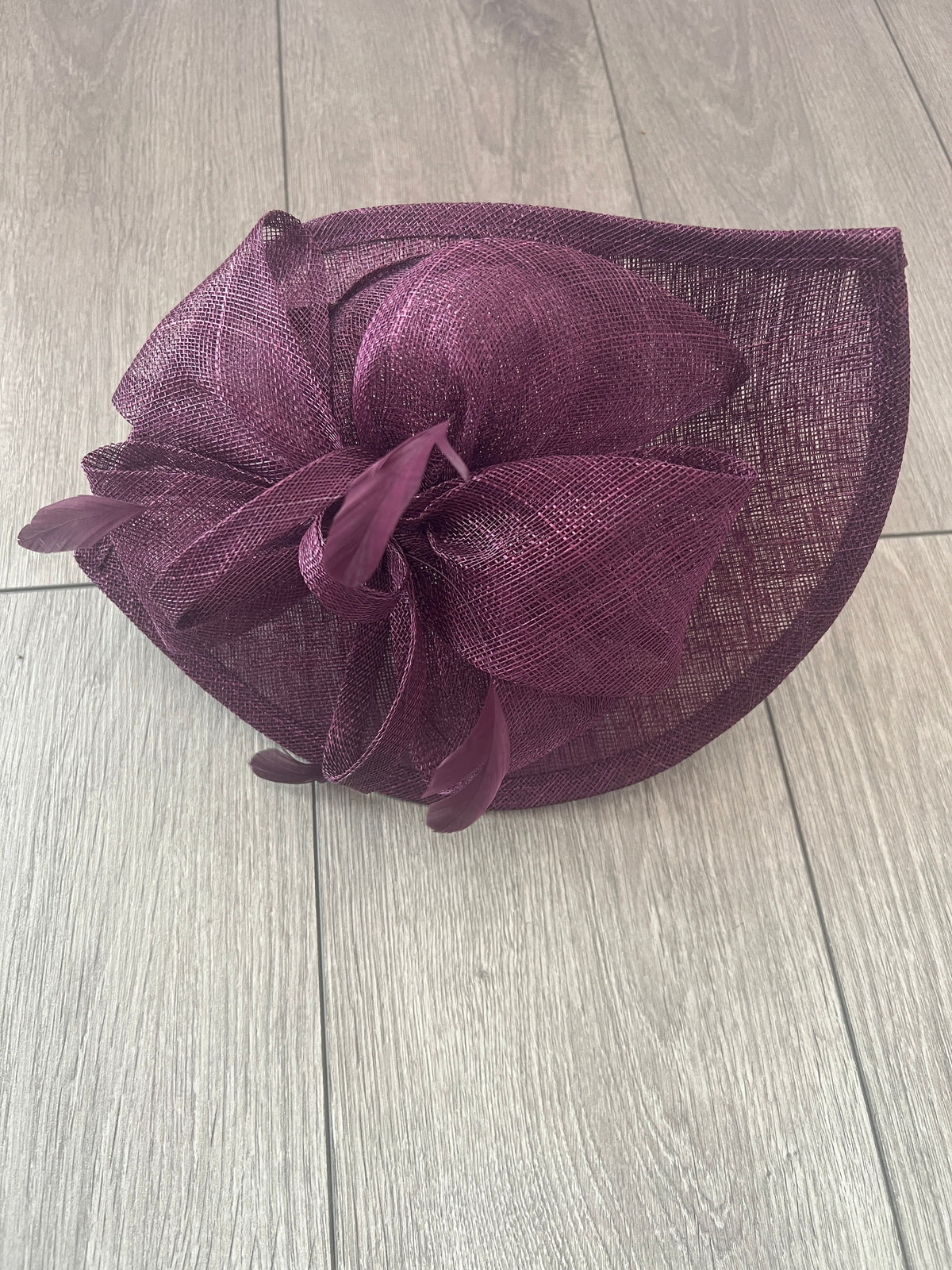 Blackcurrant Disc Fascinator with Decorative Bow-Fascinators Direct