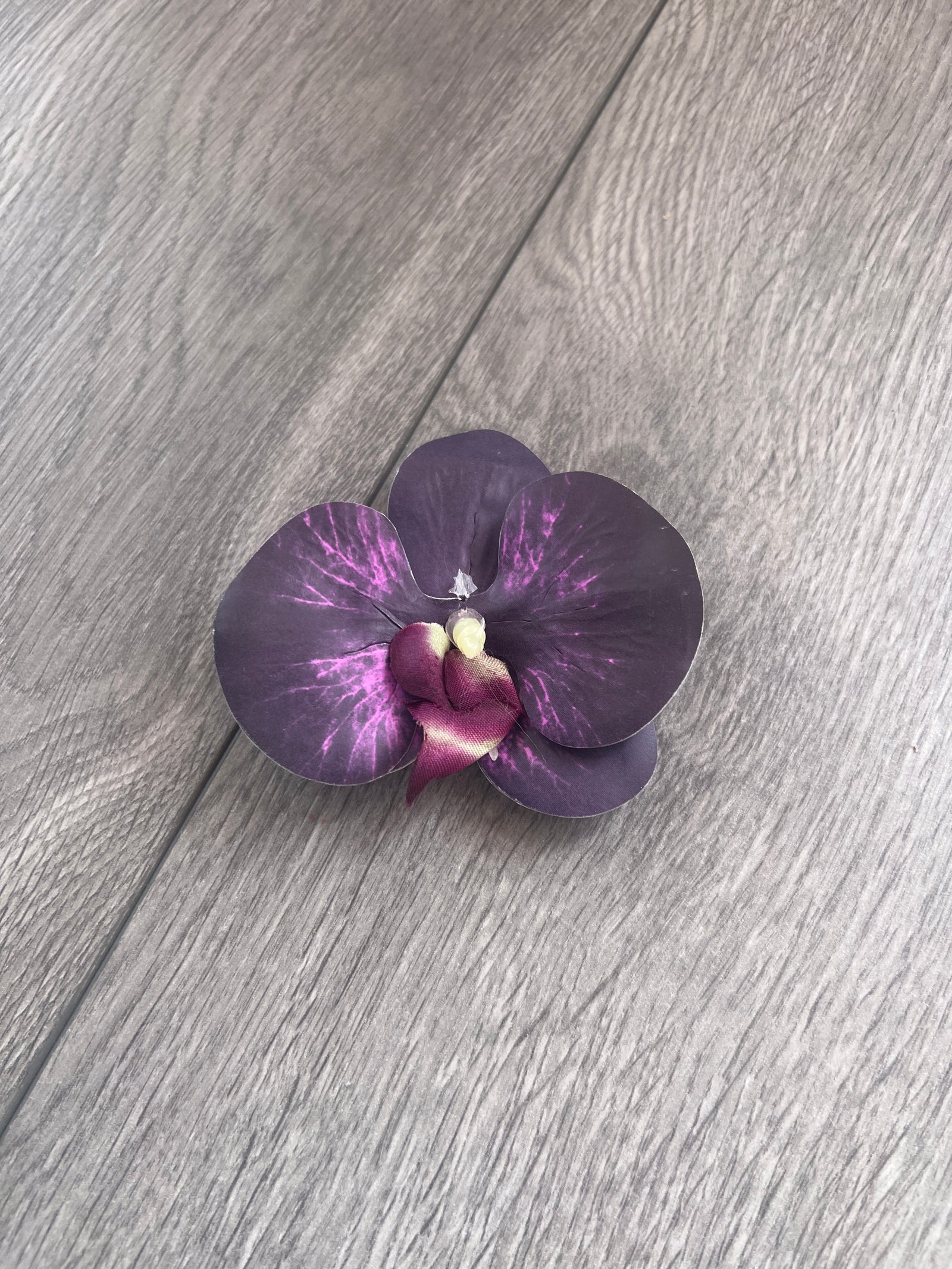 Blackcurrant Orchid Hair Clip-Fascinators Direct