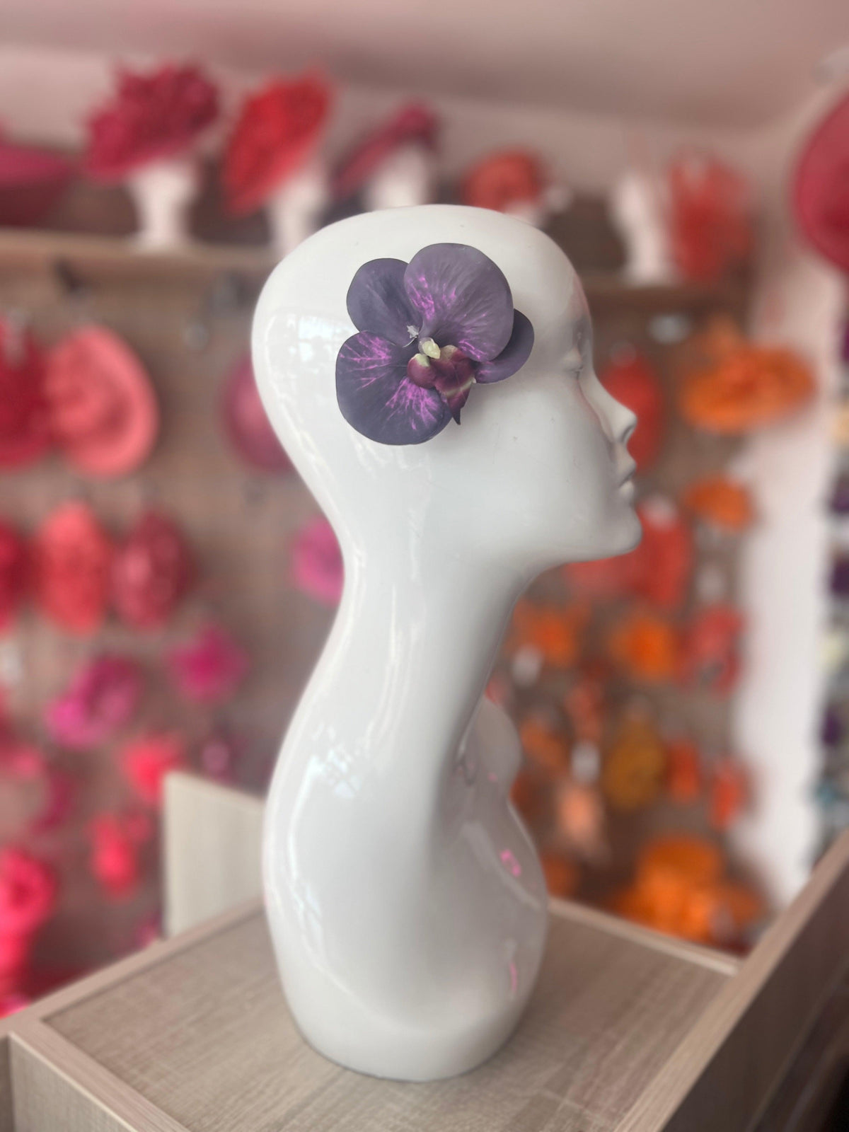 Blackcurrant Orchid Hair Clip-Fascinators Direct