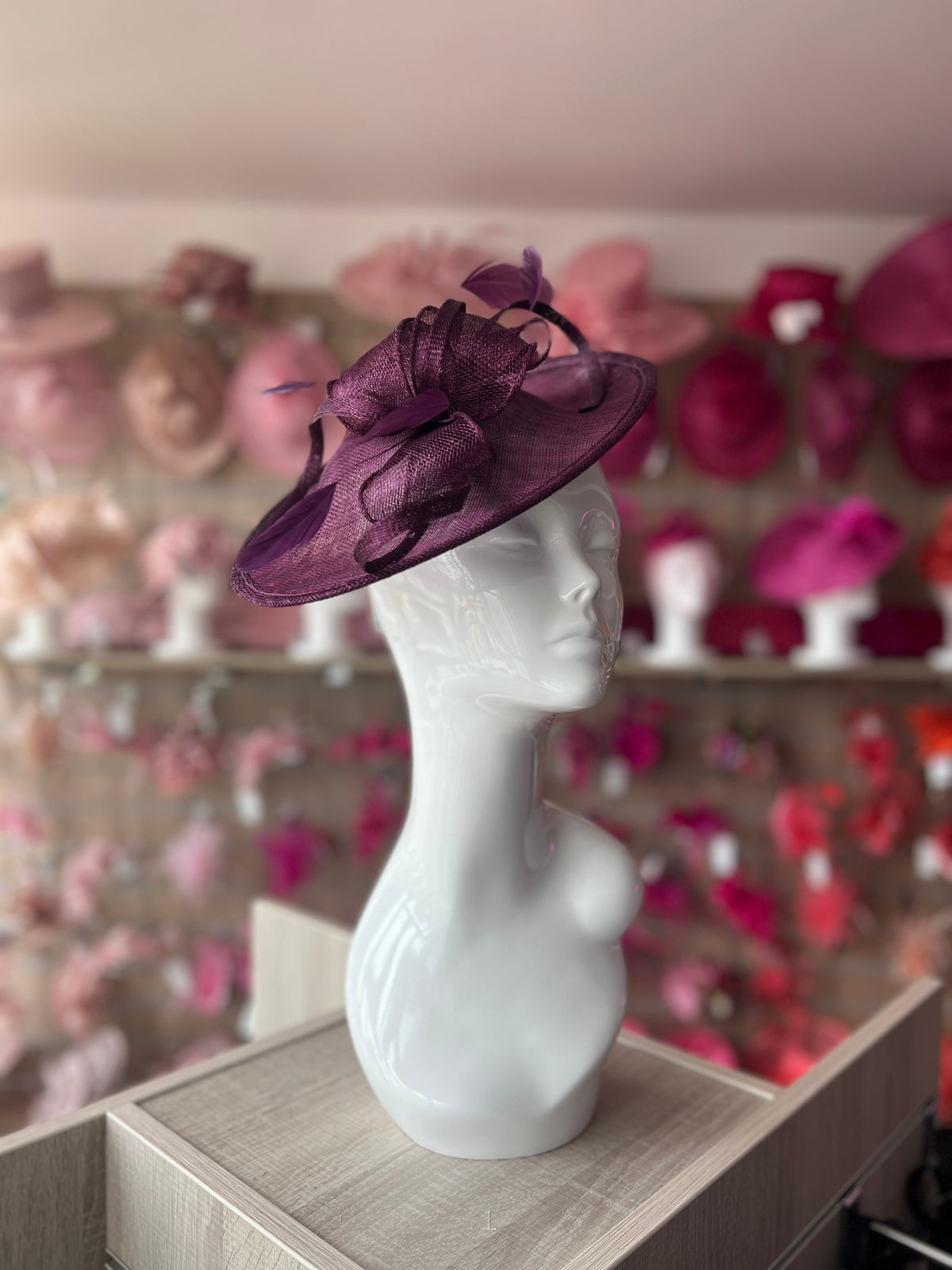 Purple fascinator hats on sale