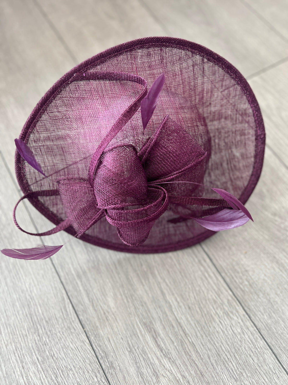 Blackcurrant Teardrop Disc Fascinator-Fascinators Direct