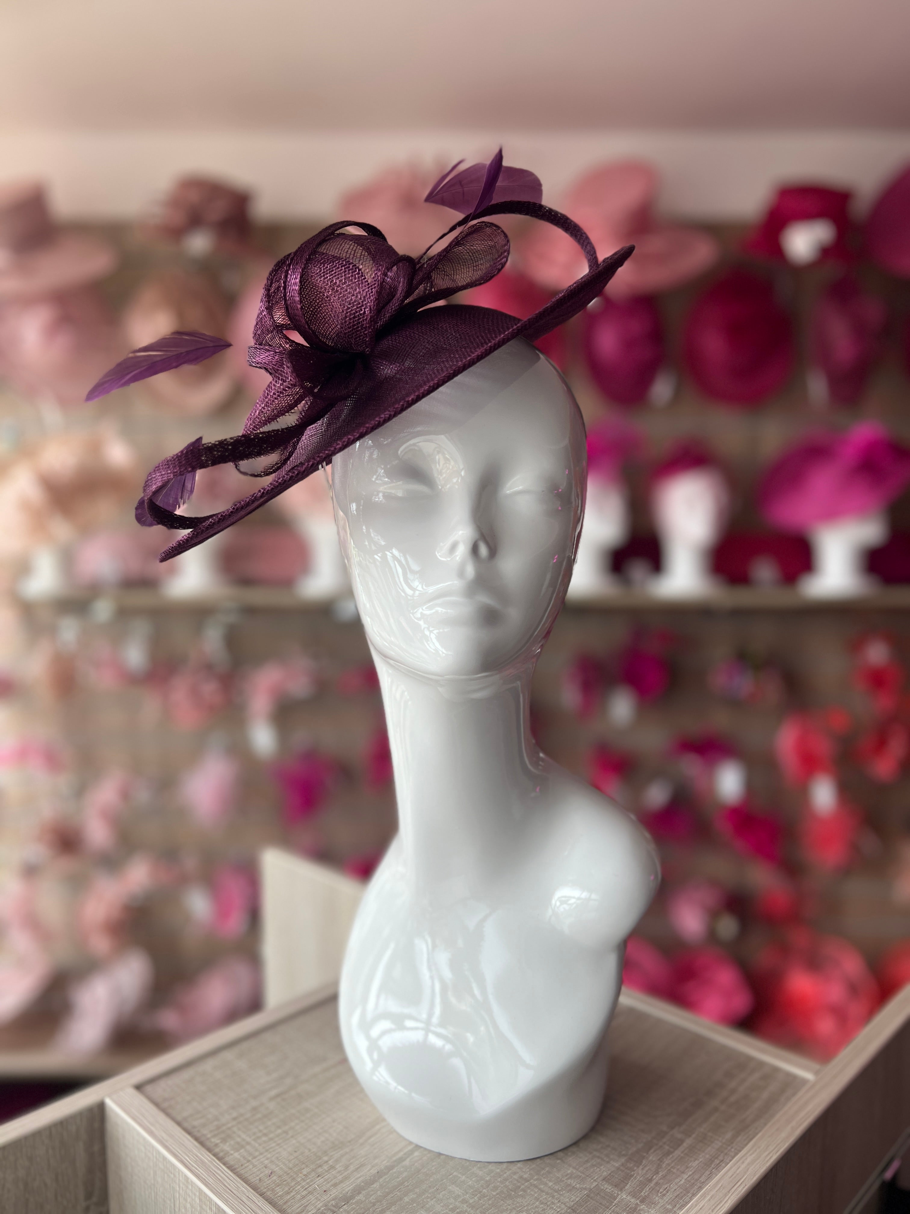 Fascinators Headpieces Purple Hats And Fascinators Dark Purple