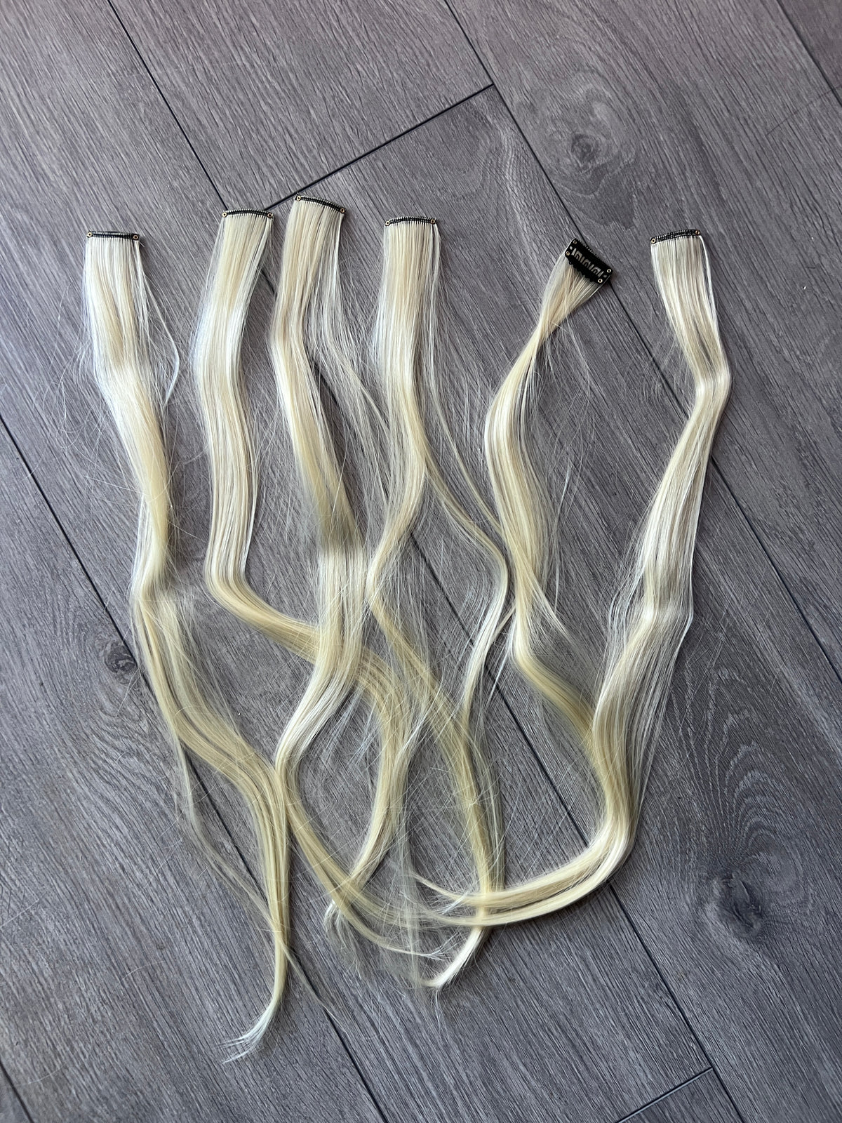 Bleach Blonde Straight Clip In Hair Extensions x6-Fascinators Direct