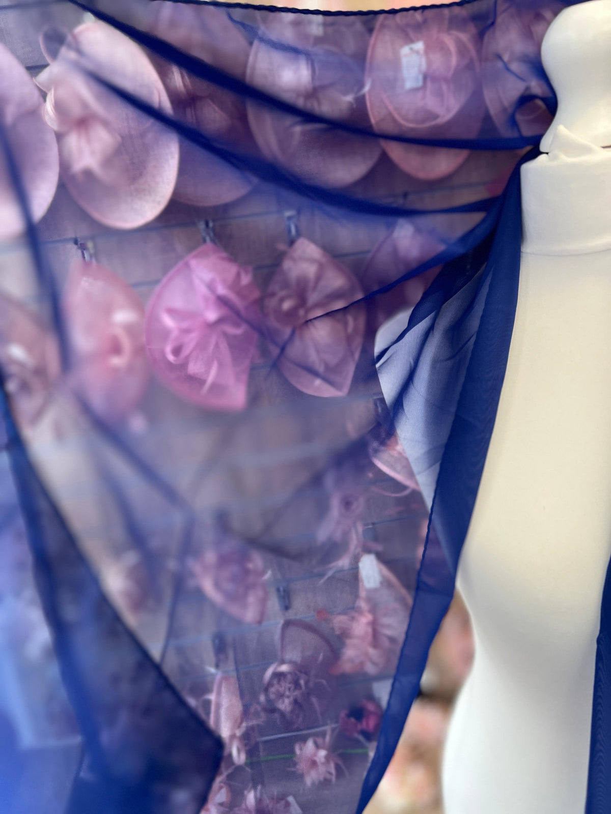 Blue Chiffon Scarf-Fascinators Direct