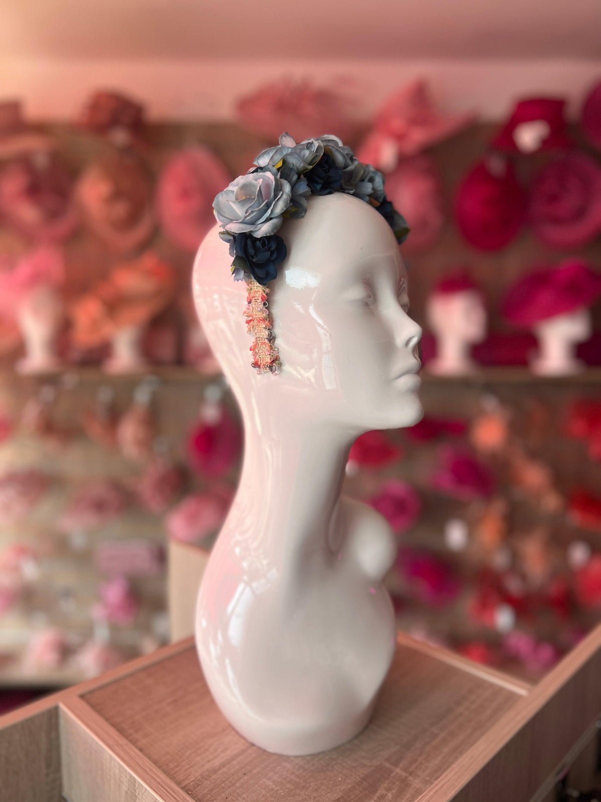 Blue &amp; Duck Egg Flower Headband-Fascinators Direct