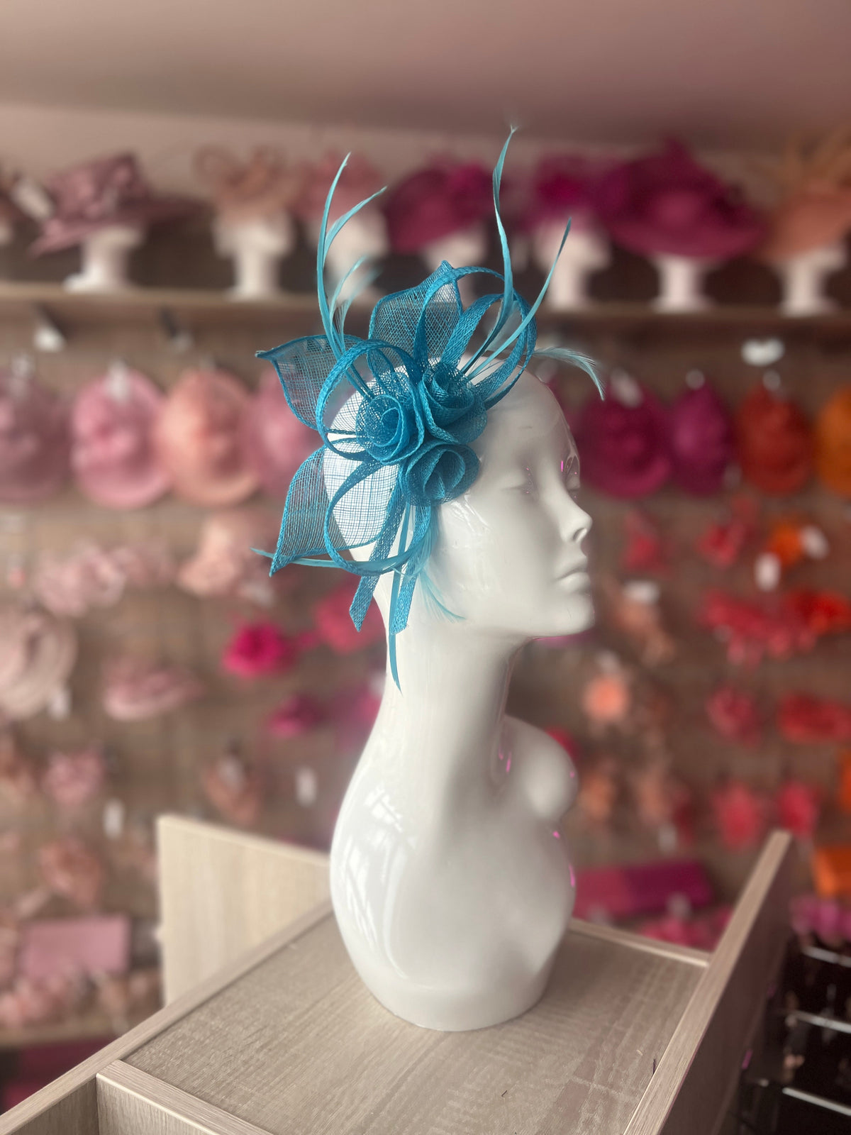 Blue Flower Fascinator Headband-Fascinators Direct