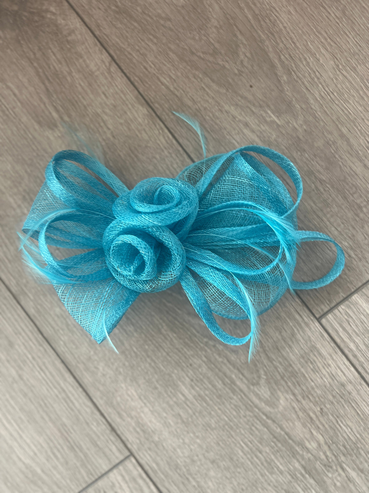 Blue Flower Fascinator With Wispy Feathers-Fascinators Direct