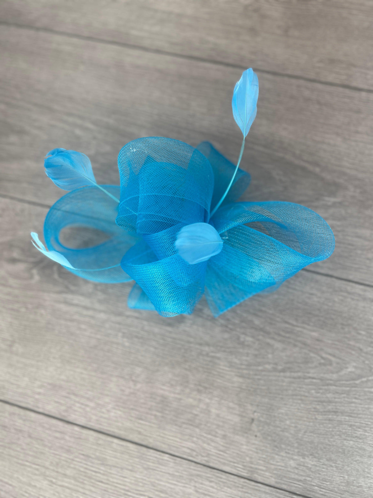 Blue Large Loop Fascinator With Feathers-Fascinators Direct
