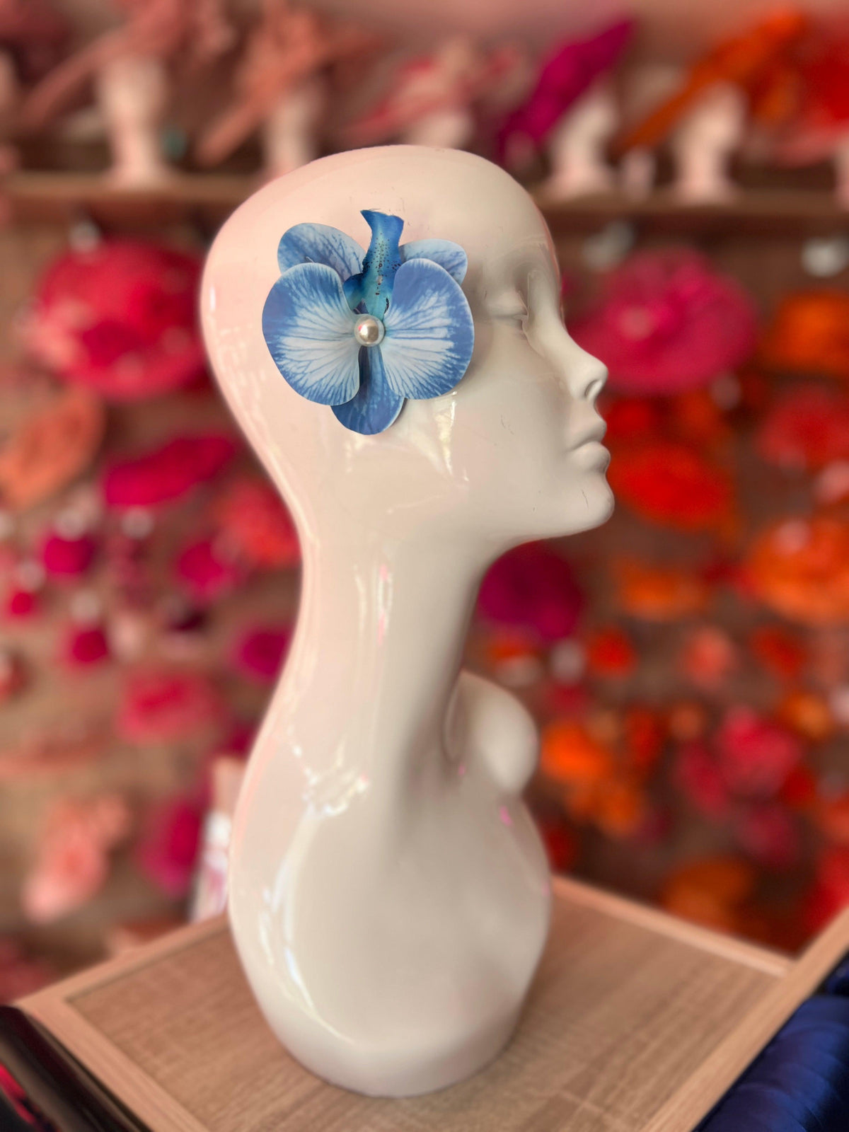 Blue &amp; Pale Blue Orchid Hair Clip-Fascinators Direct