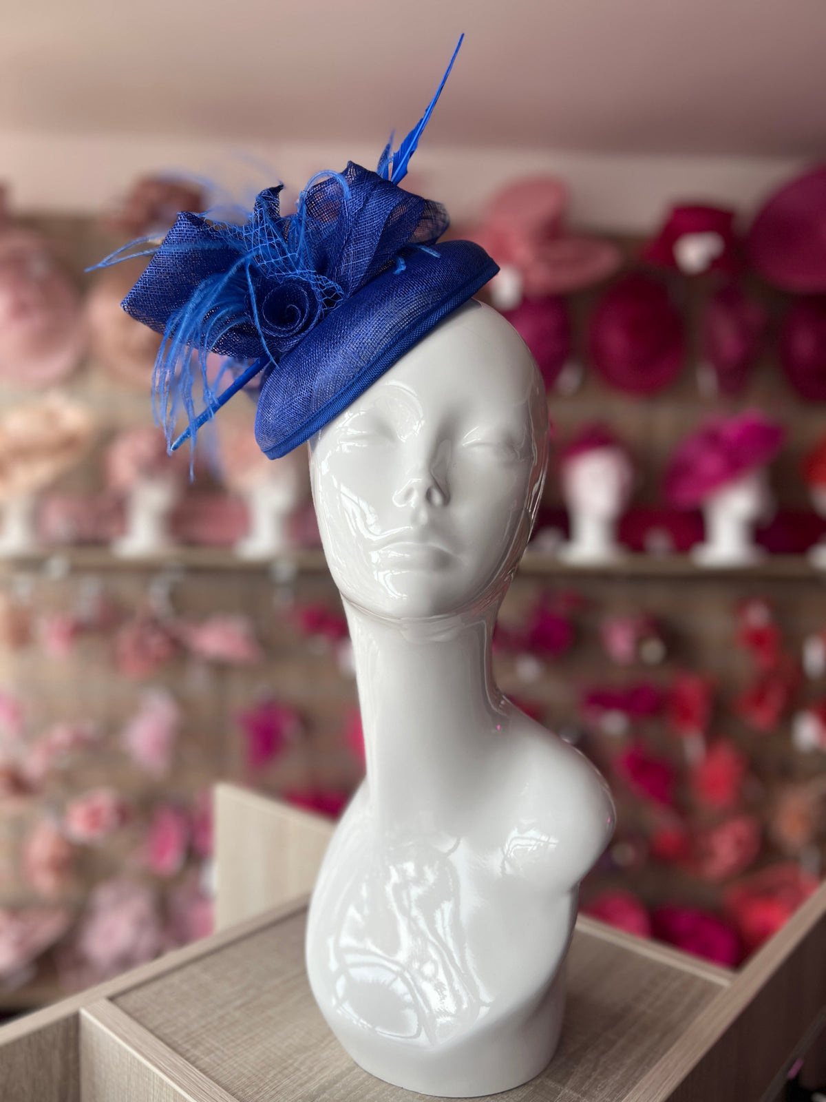 Blue Quill Fascinator Hat with Feathers &amp; Loops-Fascinators Direct