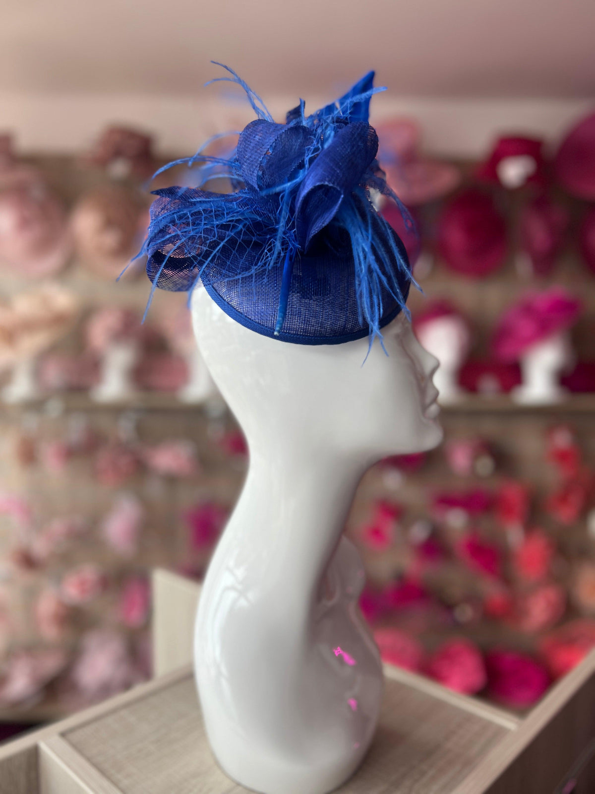 Blue Quill Fascinator Hat with Feathers &amp; Loops-Fascinators Direct