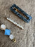 Blue Resin & Pearl Hair Slides x3-Fascinators Direct