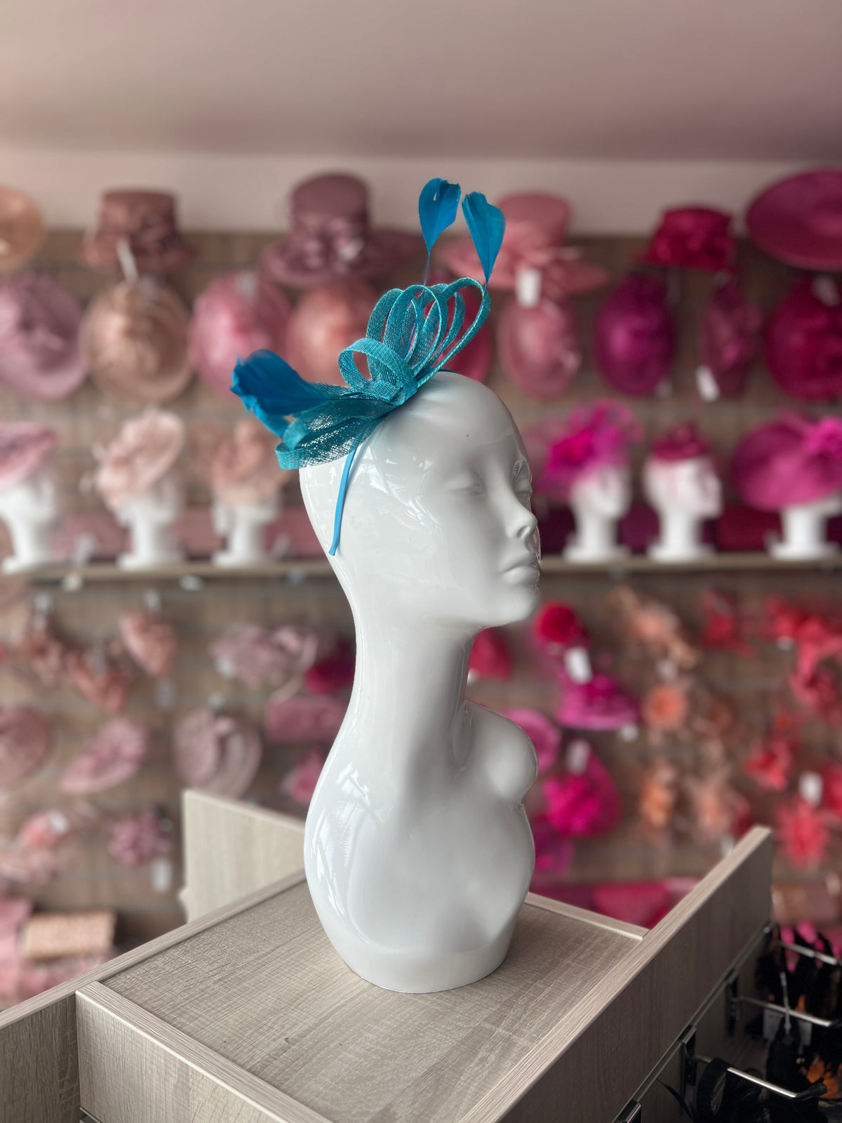 Blue Sinamay Fascinator Headband-Fascinators Direct
