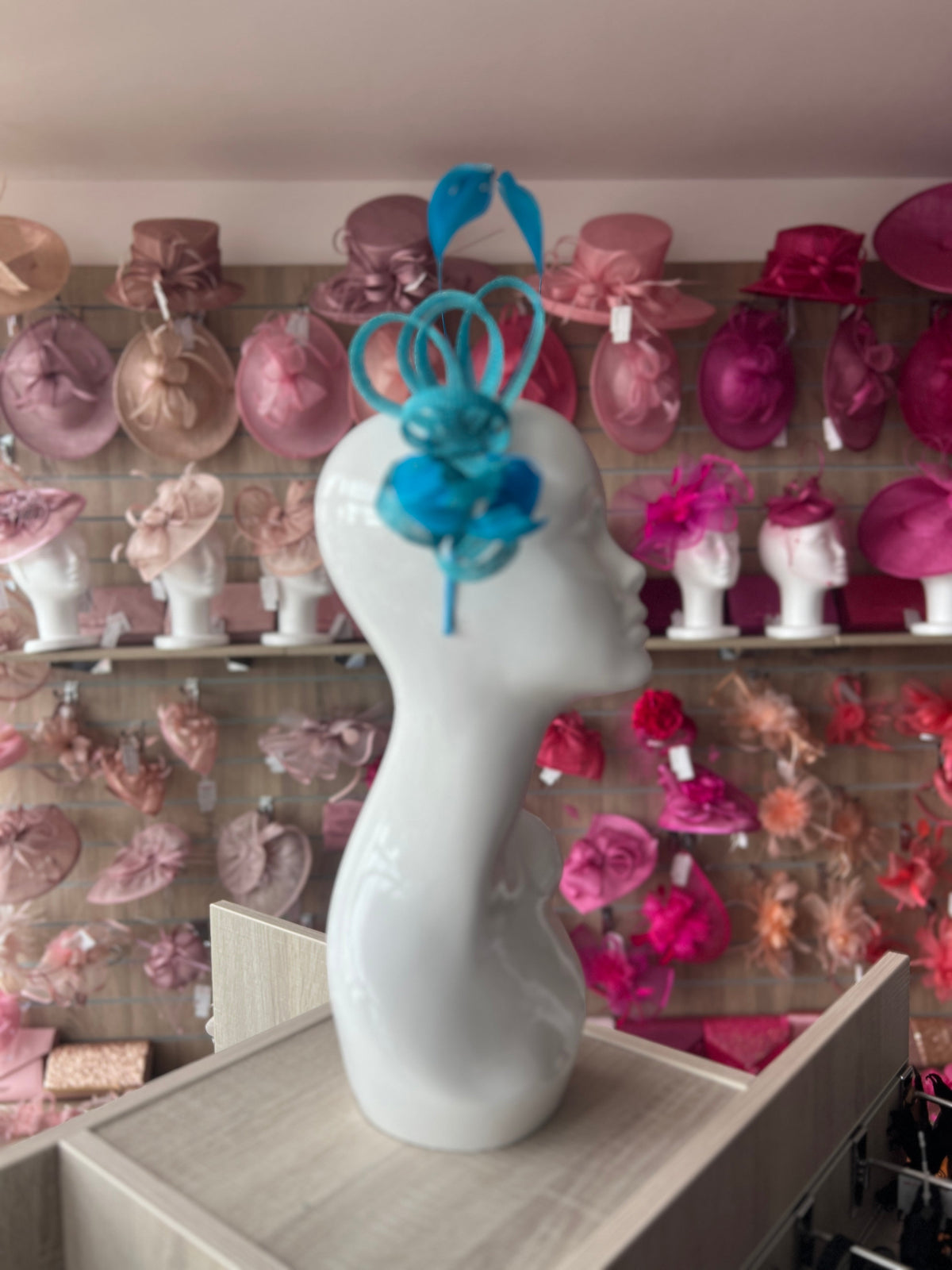 Blue Sinamay Fascinator Headband-Fascinators Direct