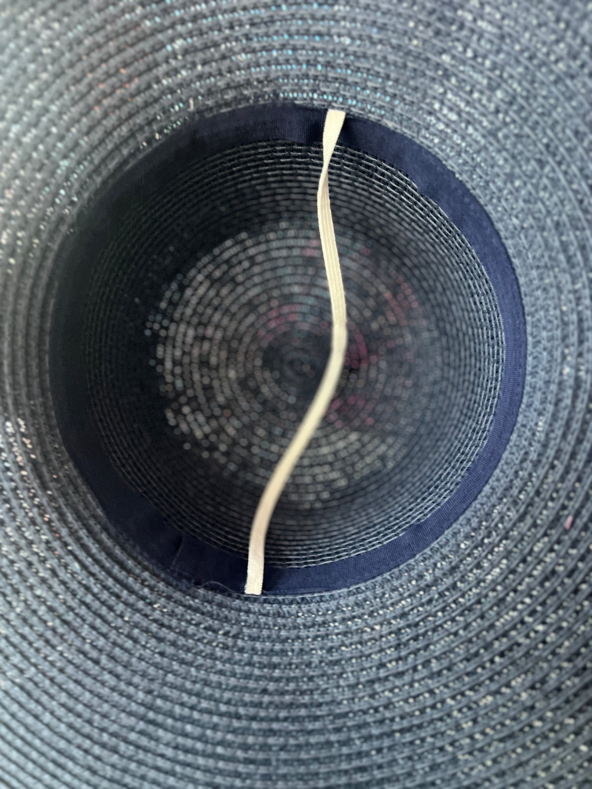 Blue Straw Sun Hat With Flowers &amp; Foliage-Fascinators Direct