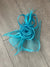 Blue Teardrop Fascinator With Rose & Feathers-Fascinators Direct