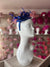 Blue Teardrop Fascinator with Curled Sinamay Loops-Fascinators Direct